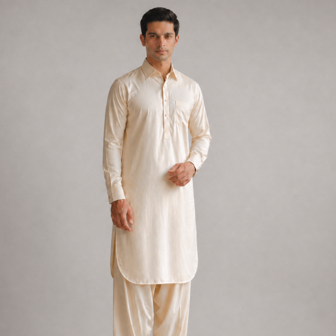 Cream Kameez Shalwar