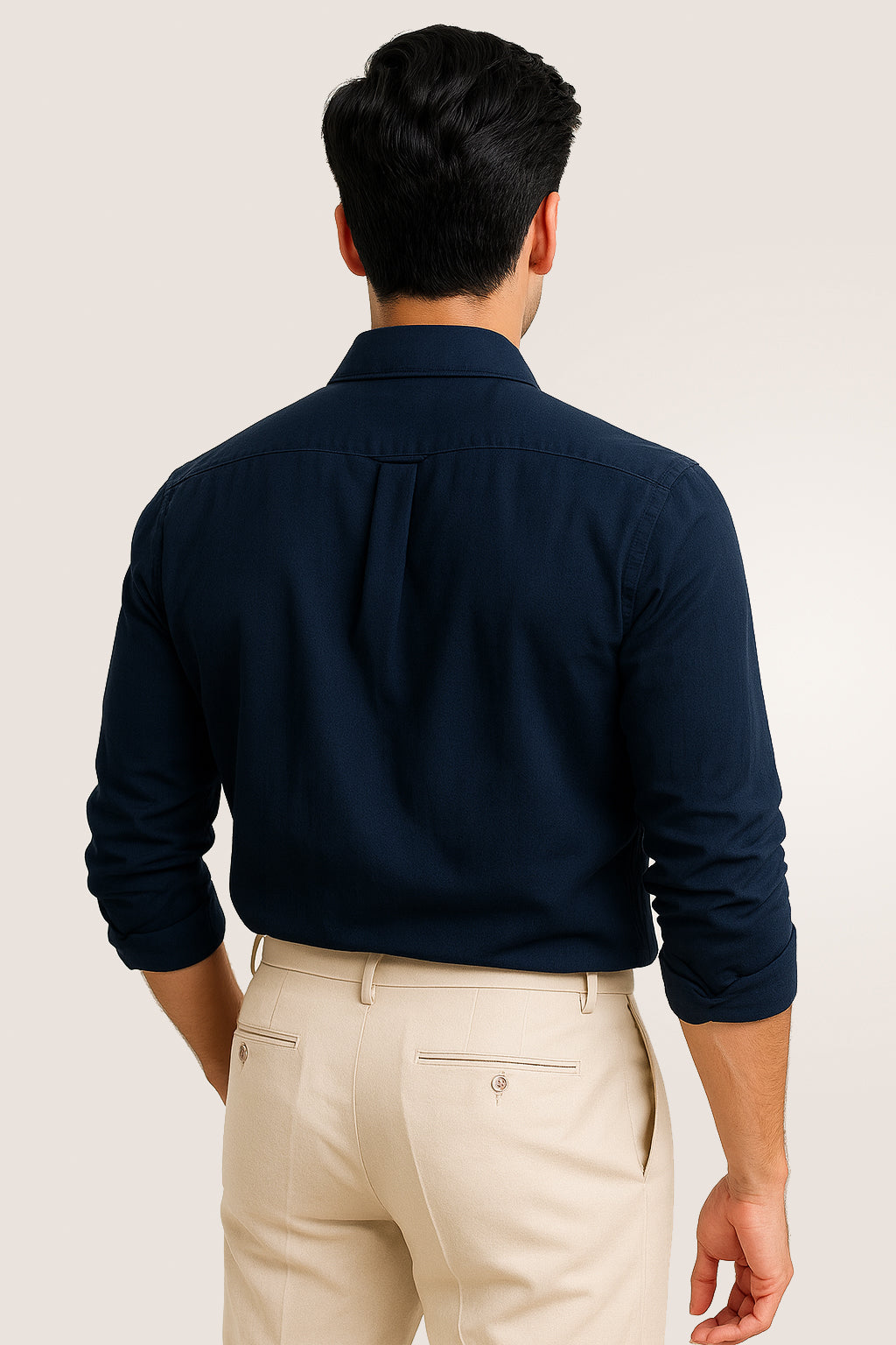 Navy Blue Cotton Shirt