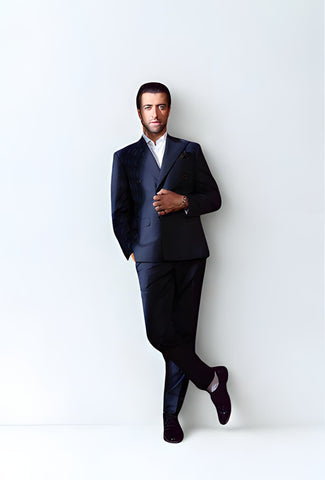 Massimo Peak Lapel Suit - French Navy