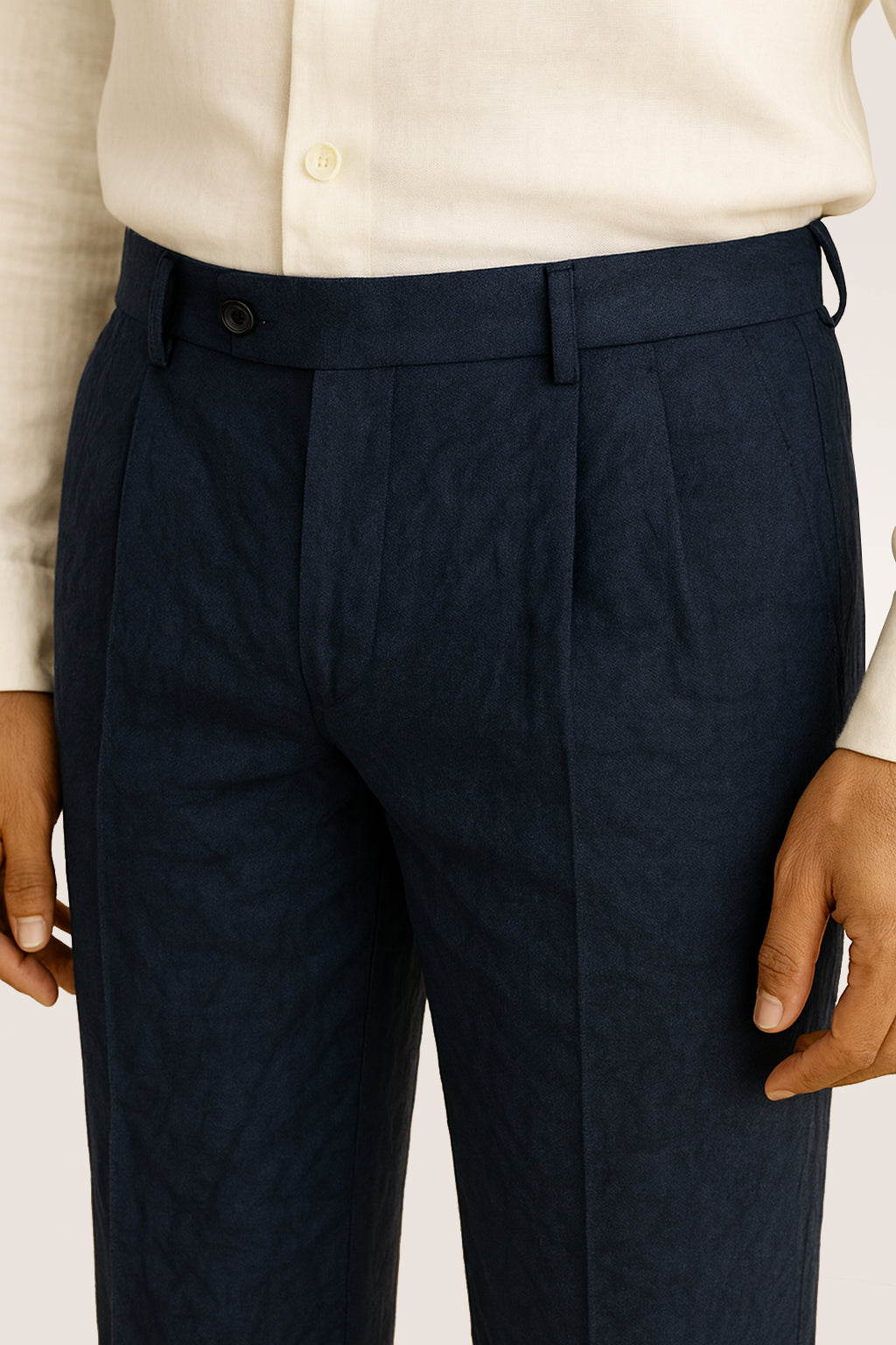 Navy Blue Linen Pants