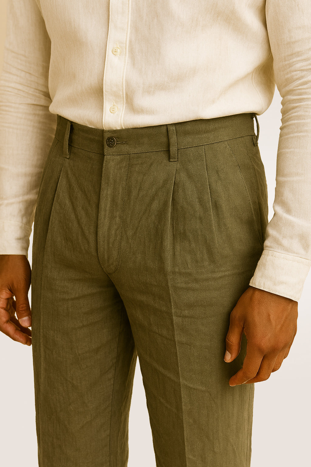 Olive Linen Pants