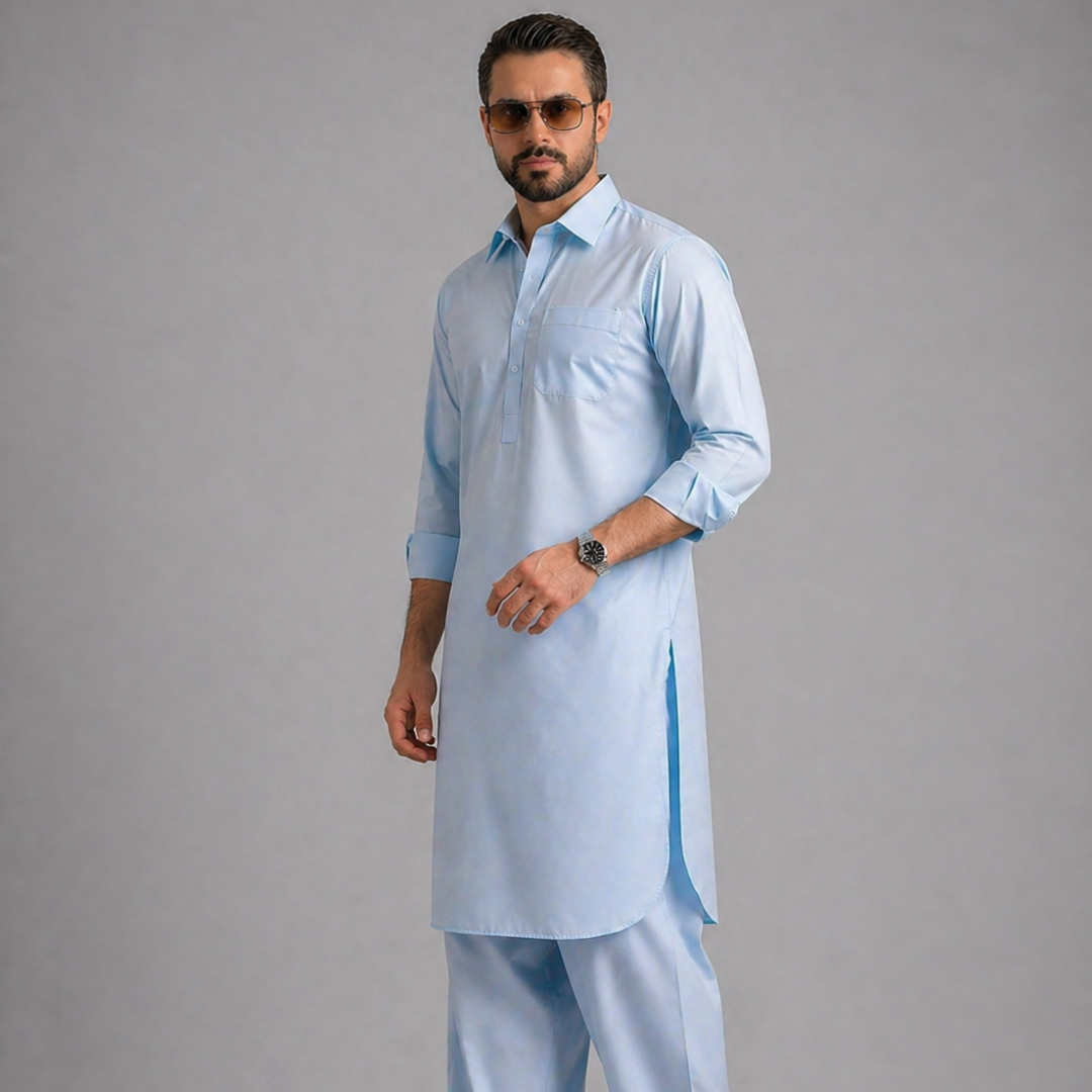 Sky Blue Kameez Shalwar