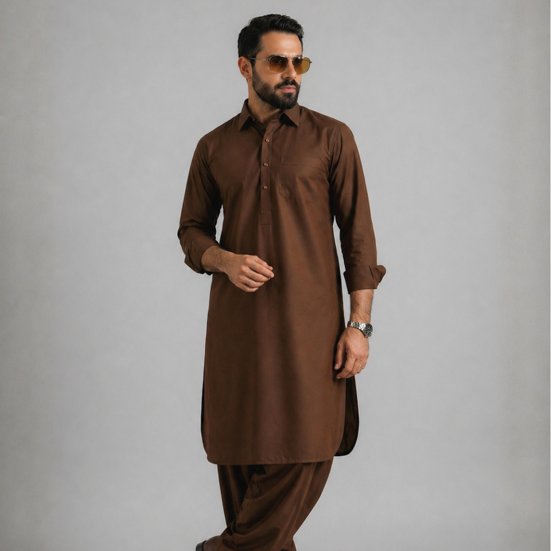 Brown Kameez Shalwar