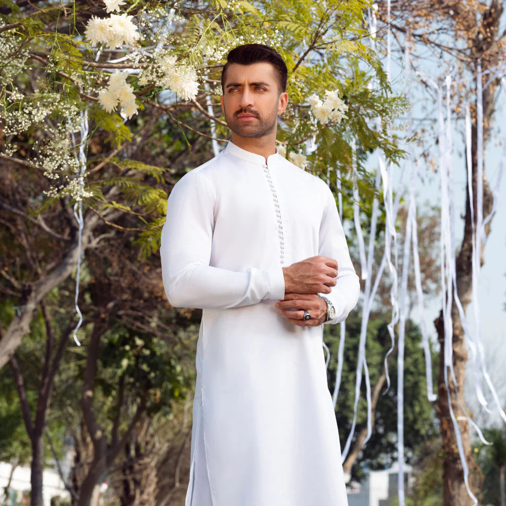 Splash White Kameez Shalwar