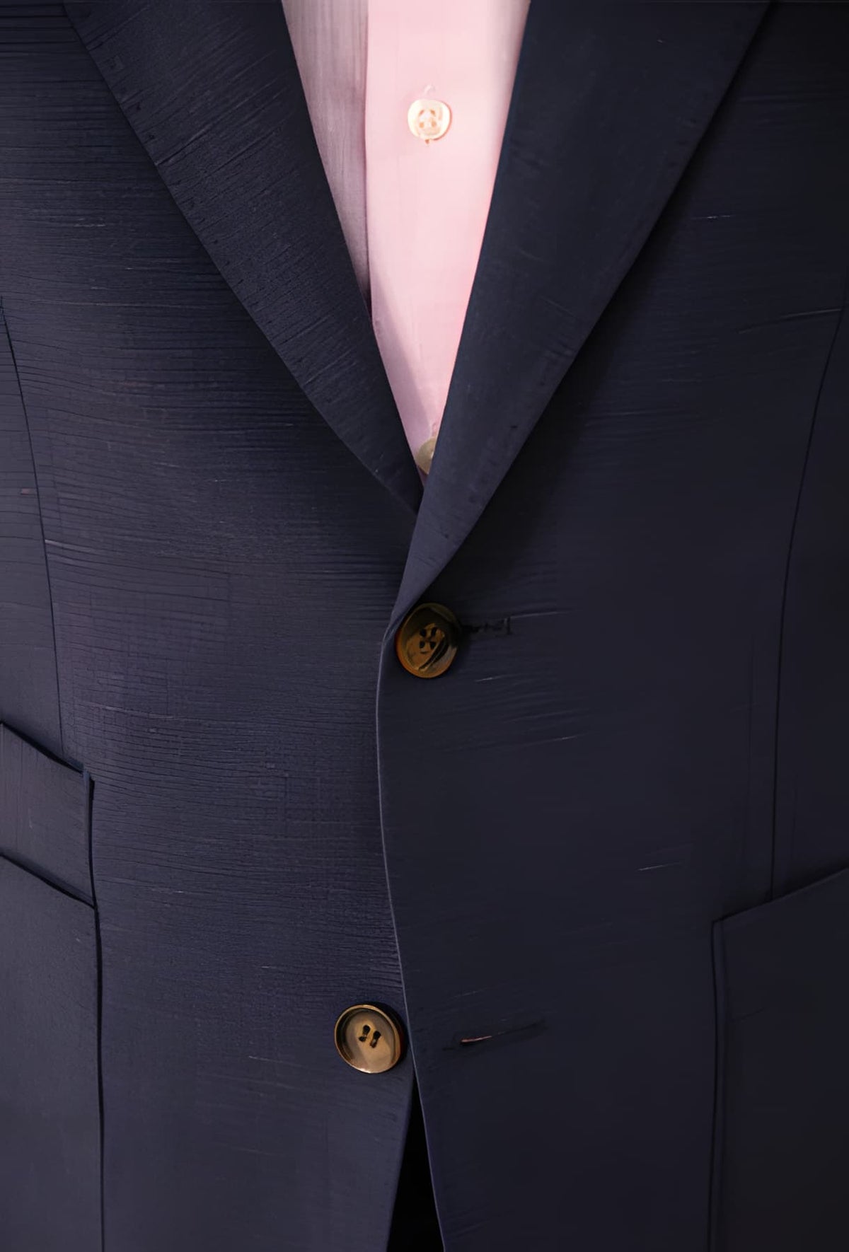 Indigo Crest Navy Blue Double Button Linen Blaze