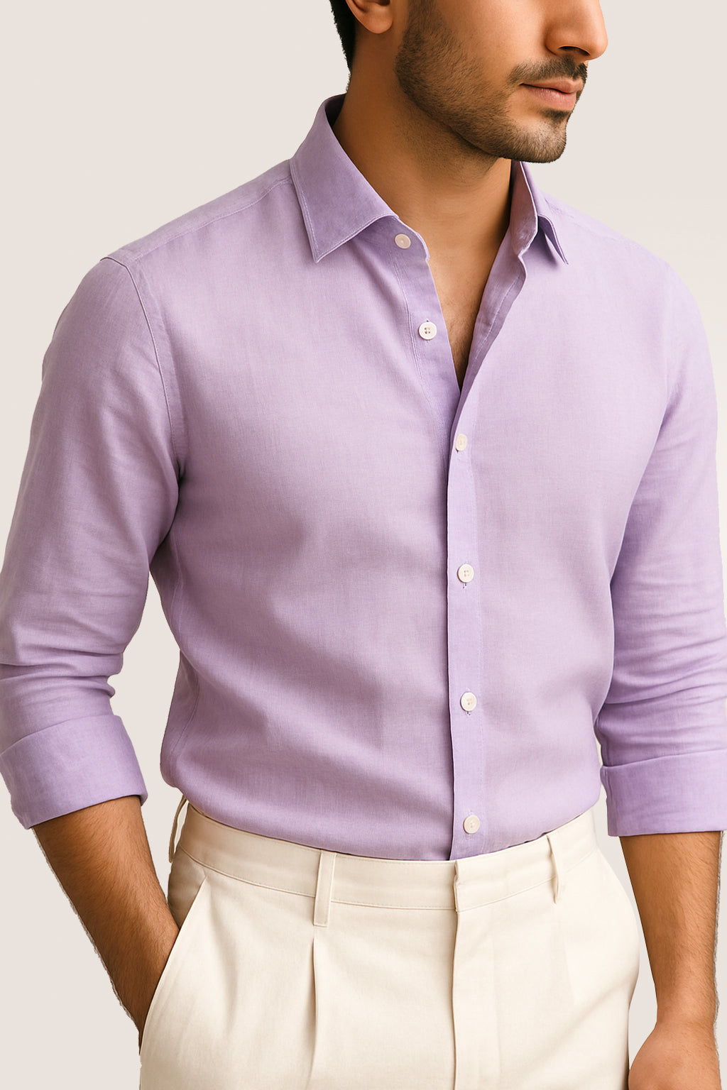 Light Lavender Linen Shirt