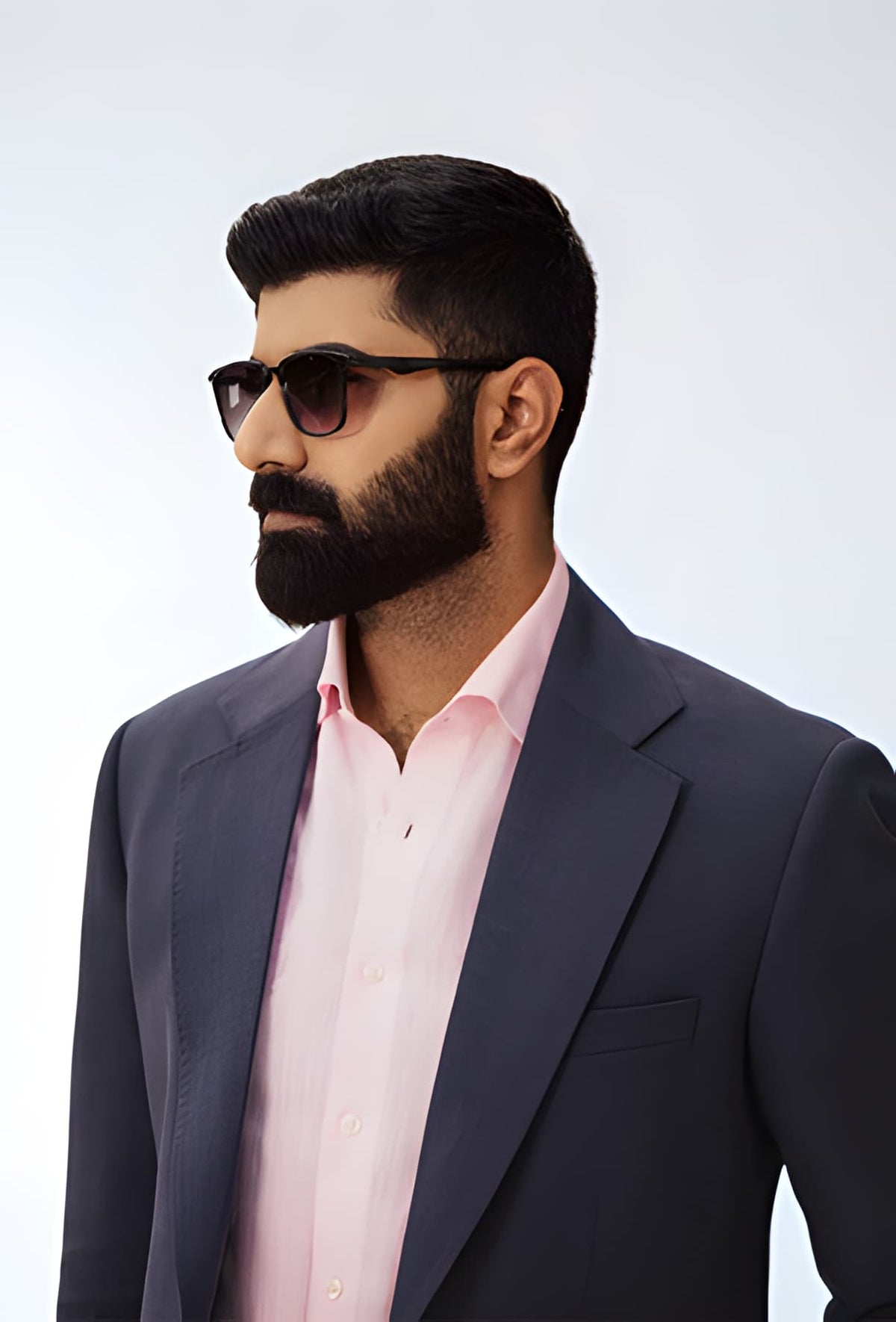 Indigo Crest Navy Blue Double Button Linen Blaze