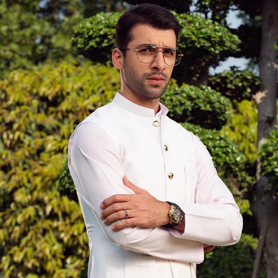 White Gold Kameez Shalwar