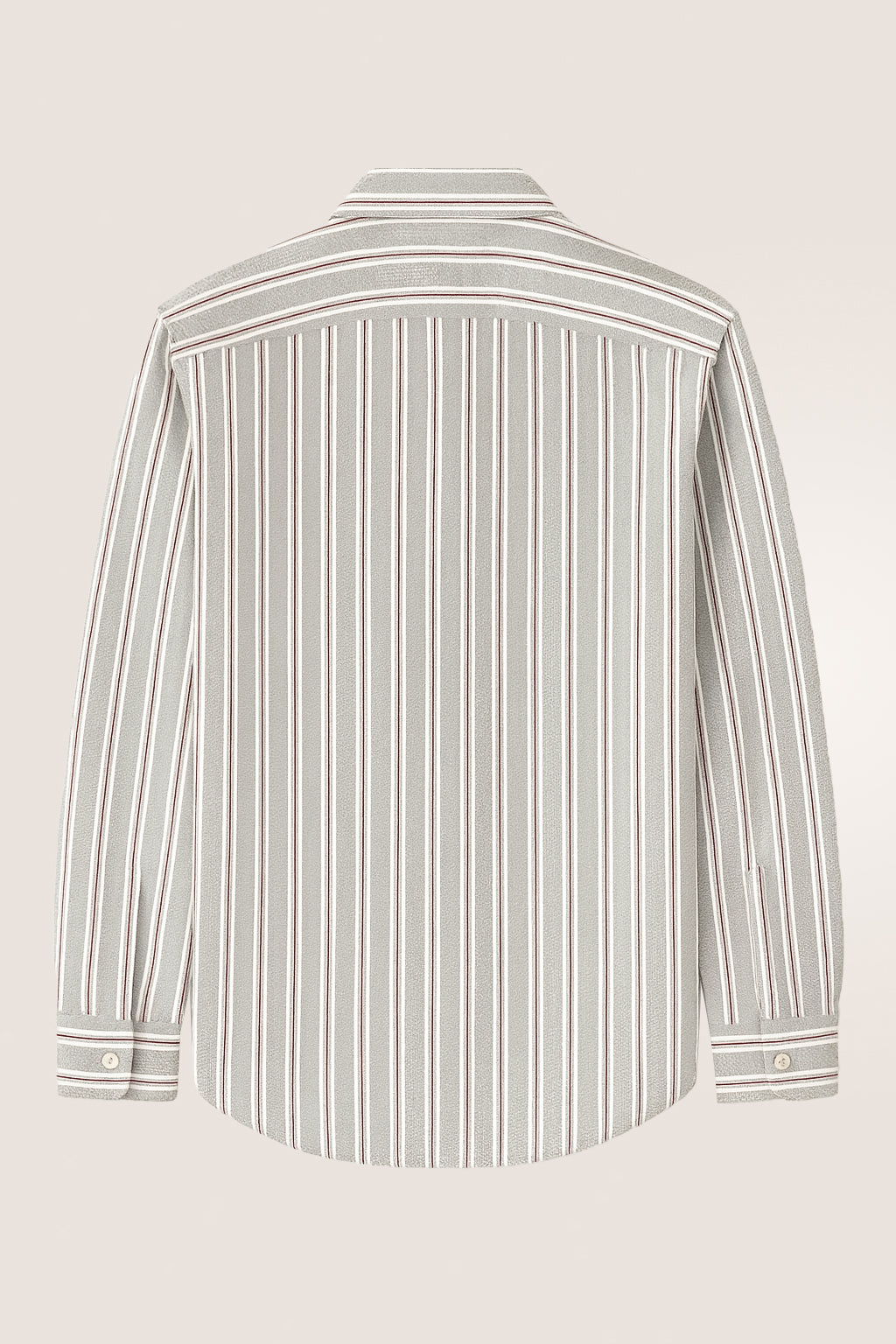 Grey With White and Red Strips Cotton Shirts