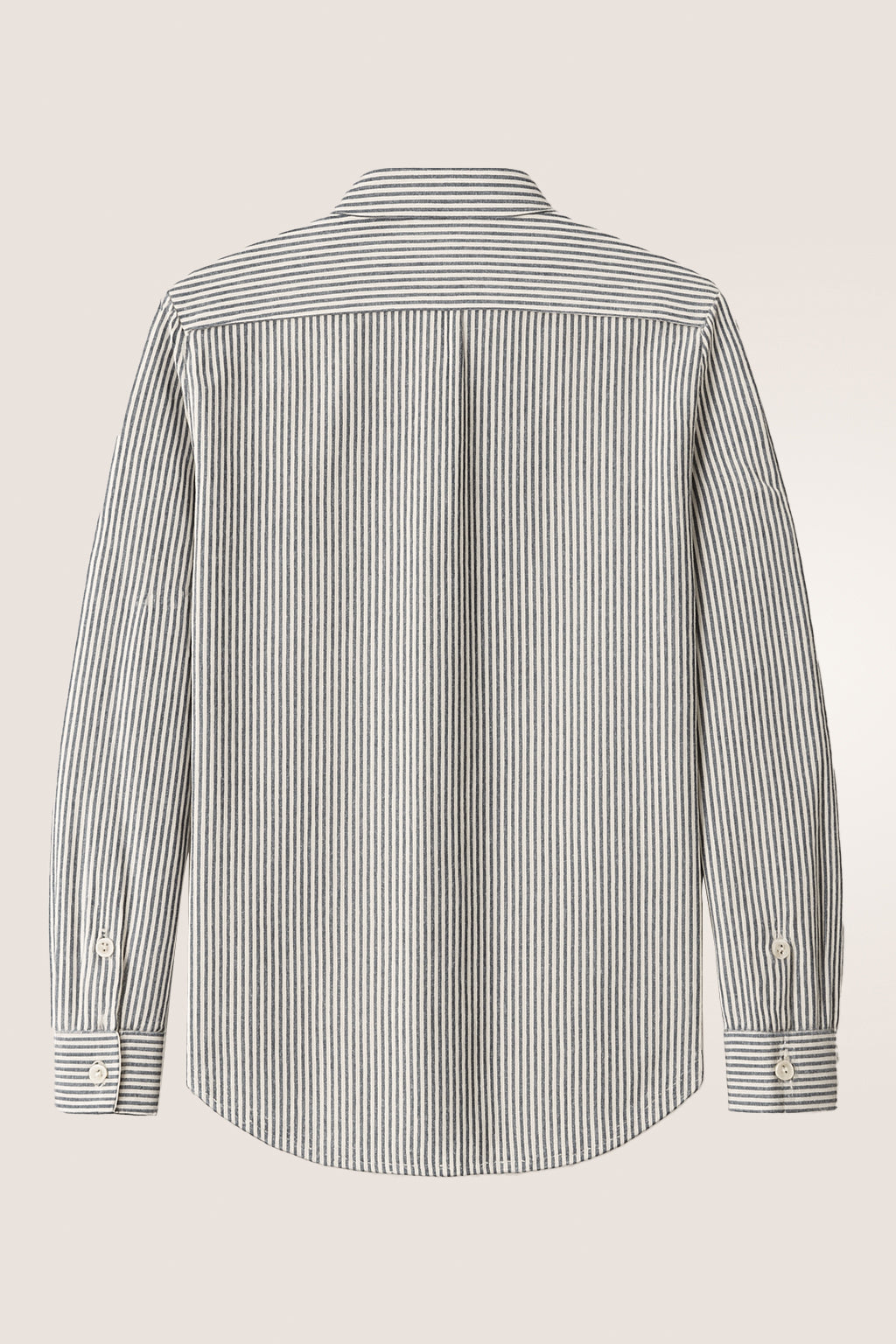 Fine Navy and Cream Micro-Strips Cotton Shirt
