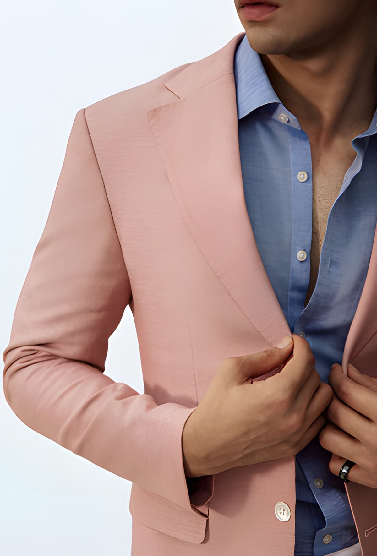 Melange Pink Linen Blazer