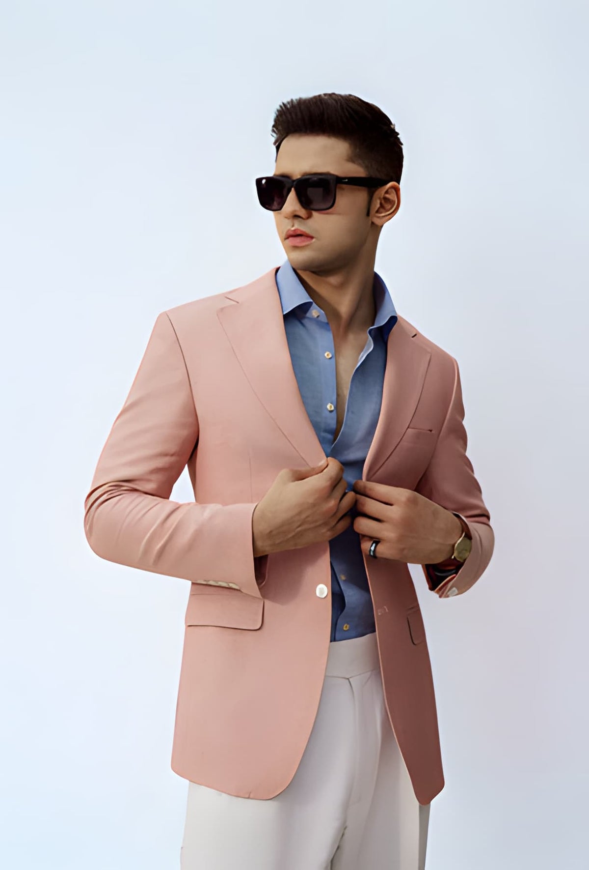 Melange Pink Linen Blazer