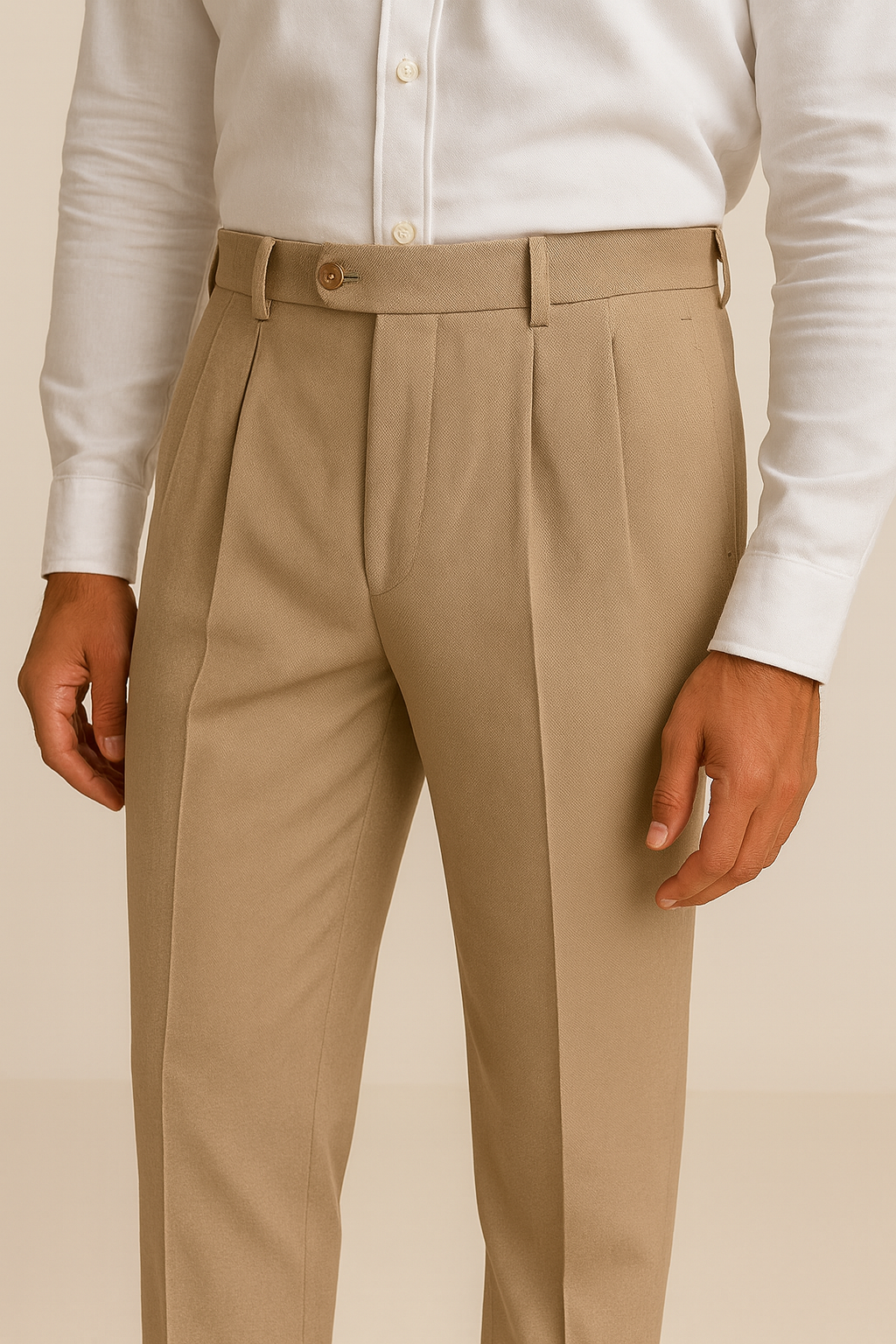 Beige Cotton Pants