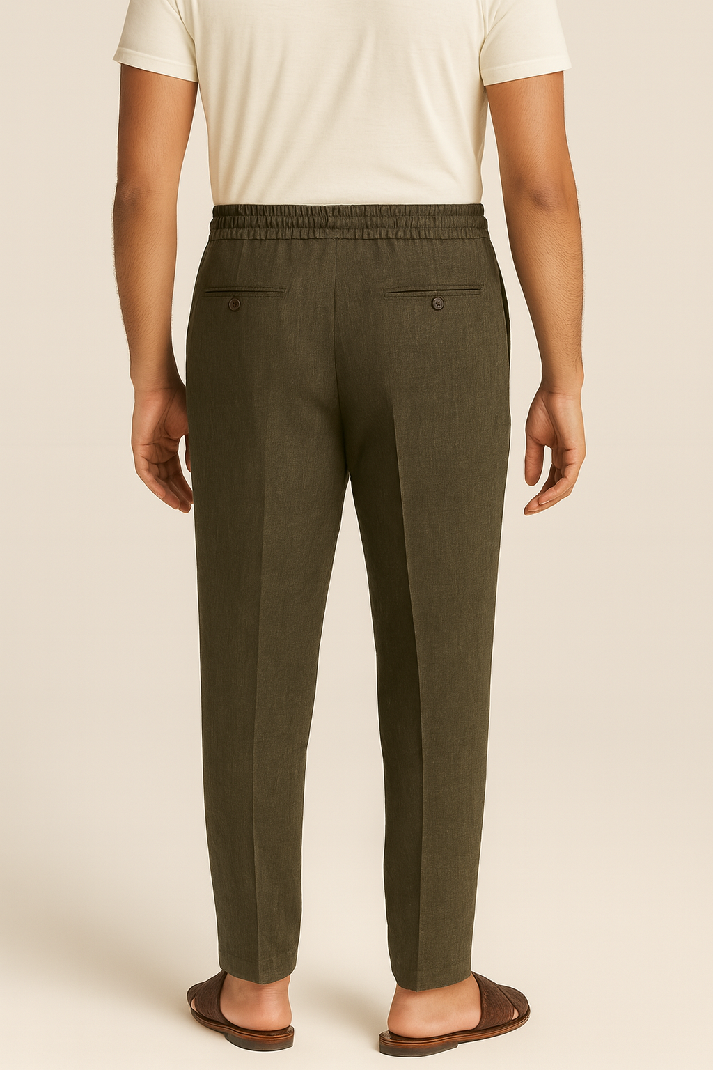 Olive Green Drawstring Trousers