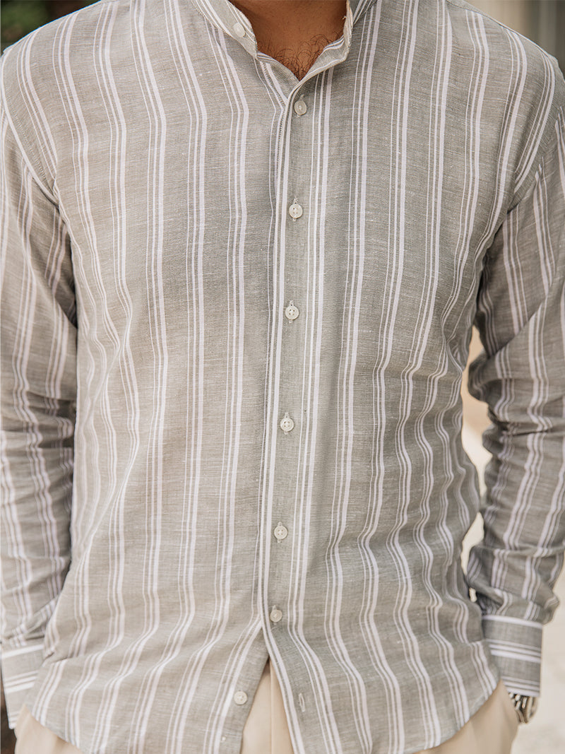 Green horizon lining linen shirt