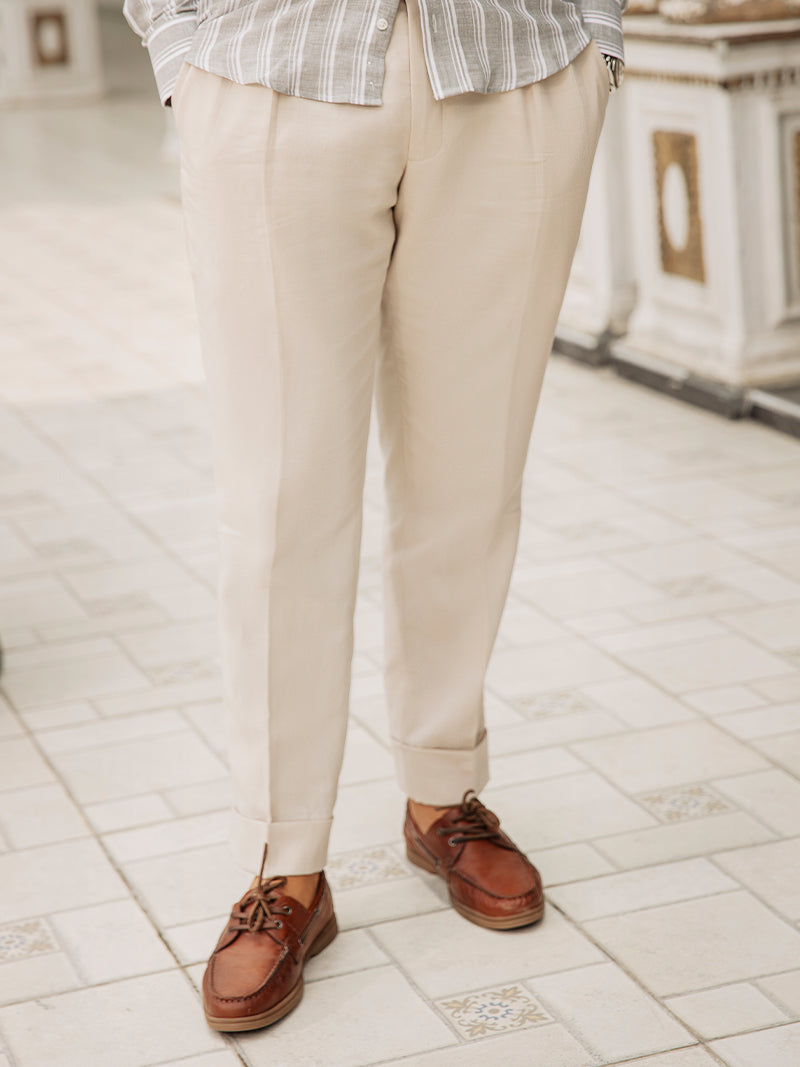 Capri Ivory Linen Trouser