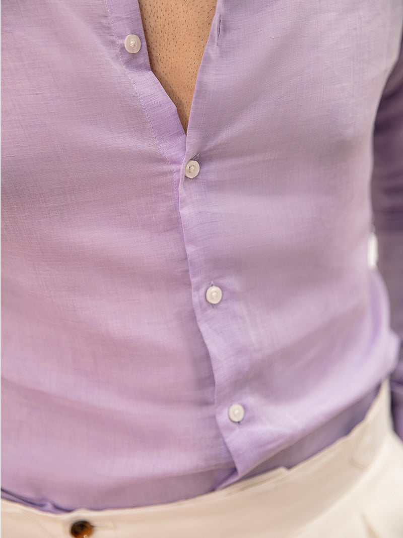 Lavender Mist plain linen shirt