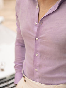 Lavender Mist plain linen shirt