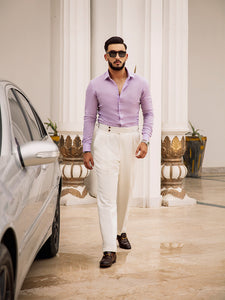 Lavender Mist plain linen shirt