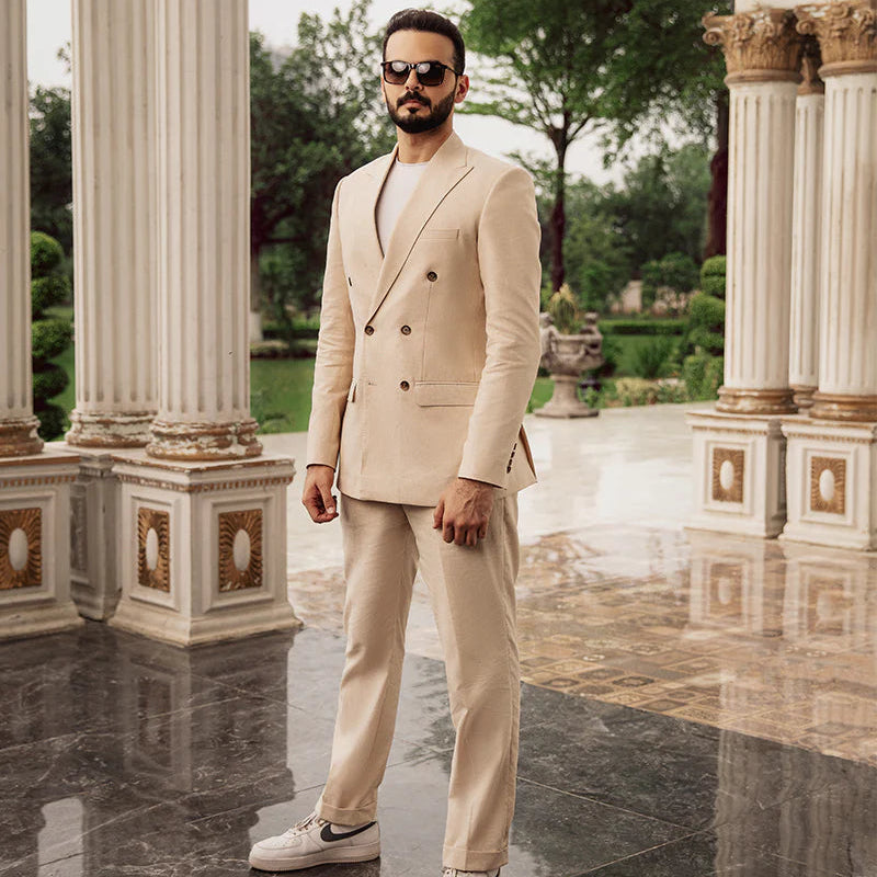 Beige Sable Comfort Straight Fit Trouser