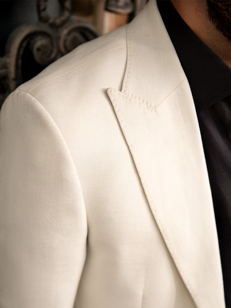 Frostline Offwhite Linen Blazer