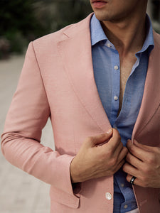 Melange Pink Linen Blazer