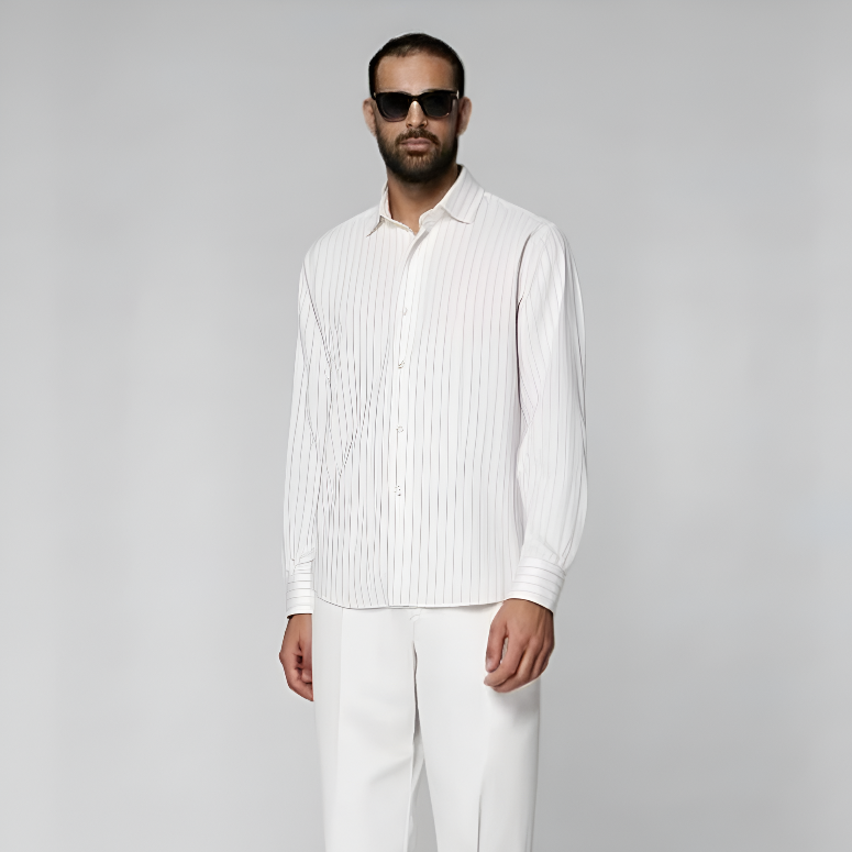 Off White Stripes Lyocell Shirt