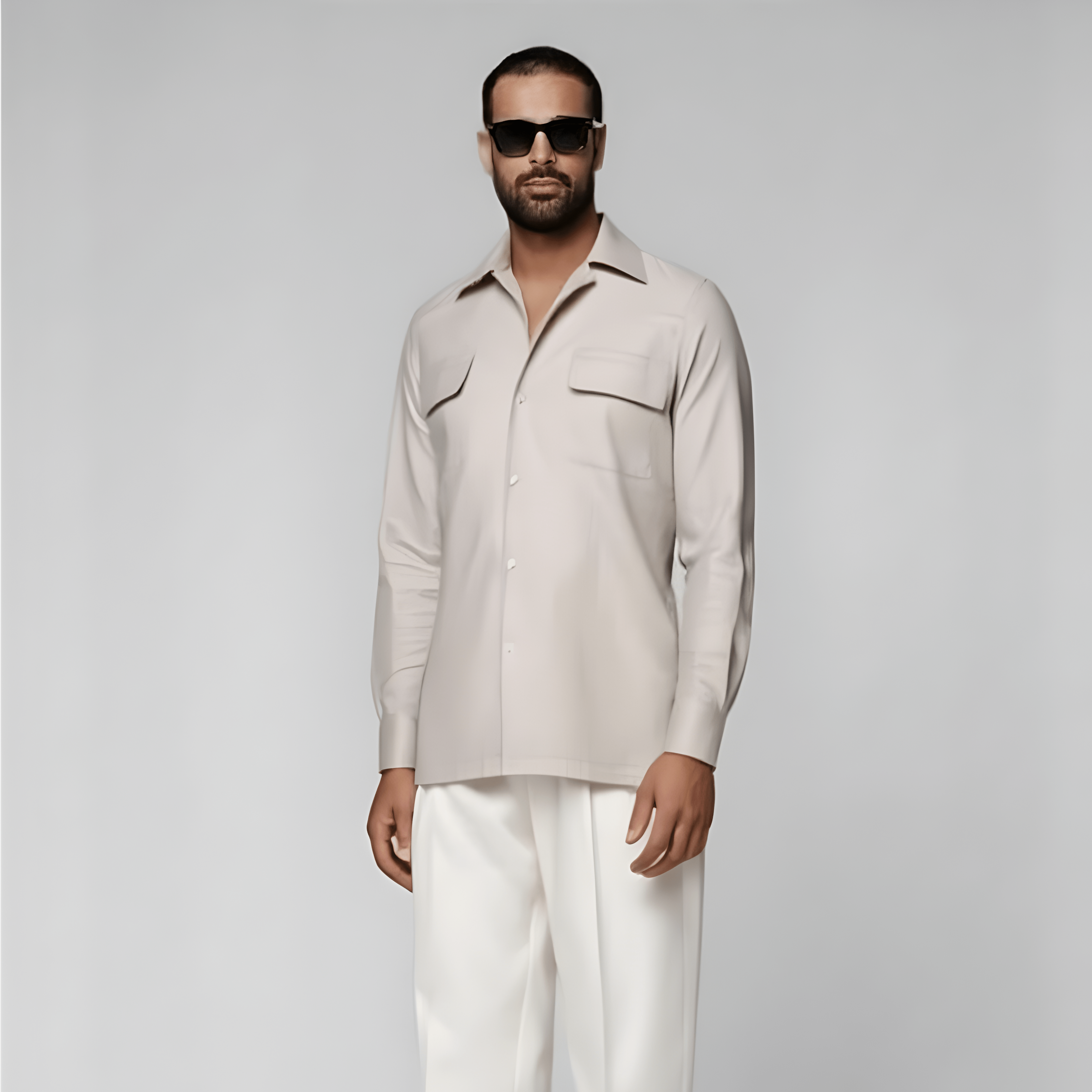 Sand Cotton Flannel Shirt