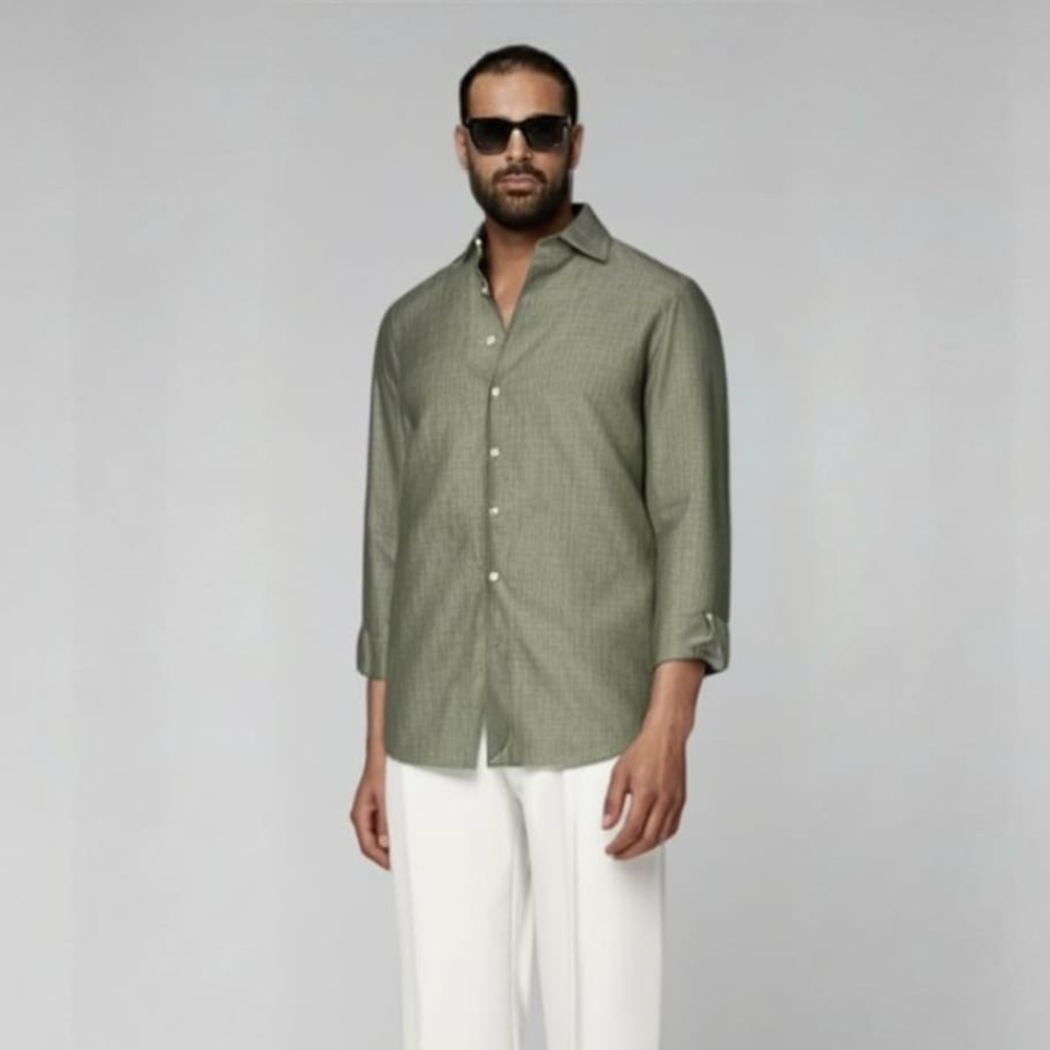 Green Linen Shirt