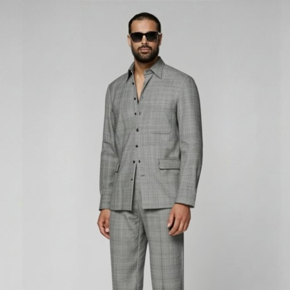 Black Wool Blend Shirt