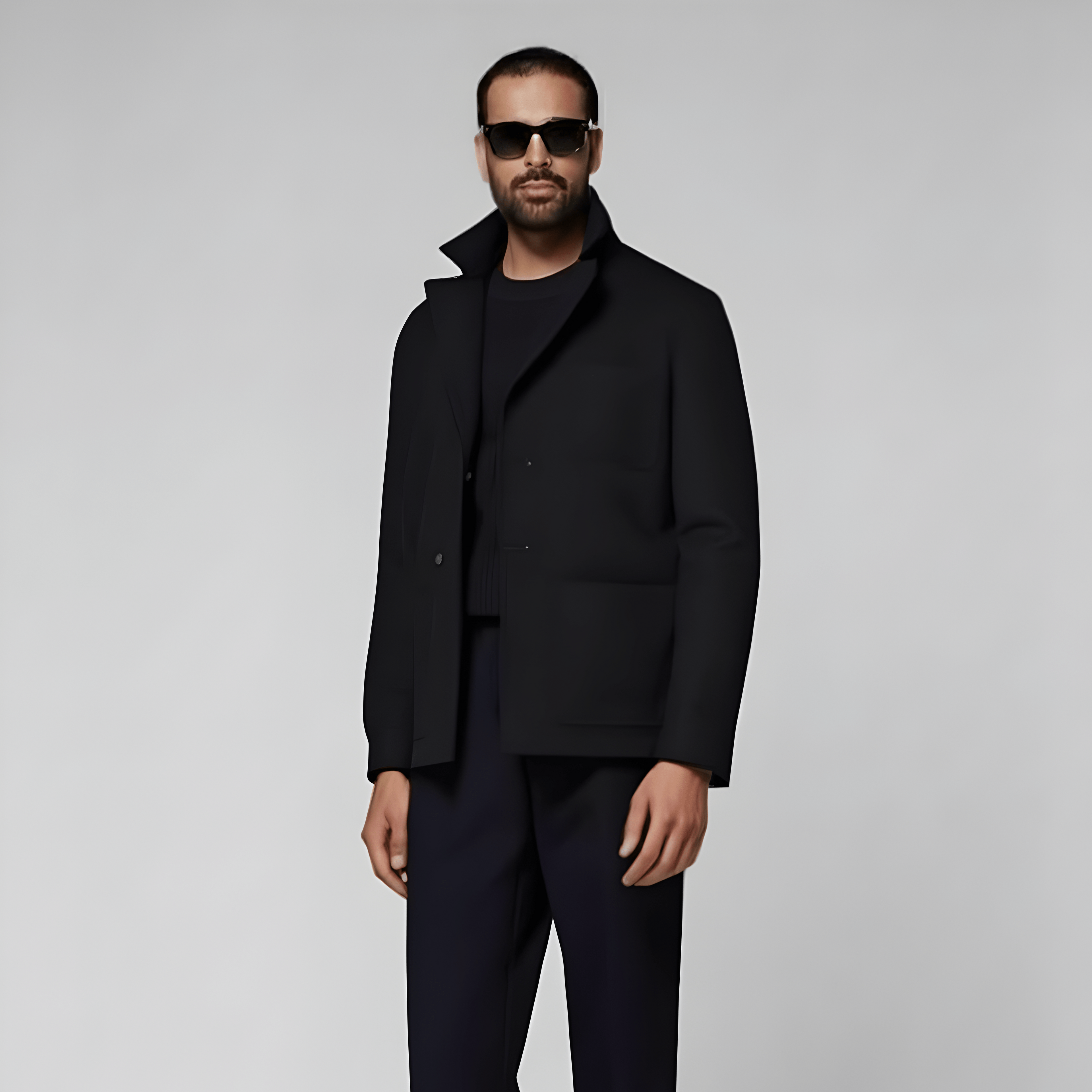 Navy Relaxed Fit Shirt Jacket