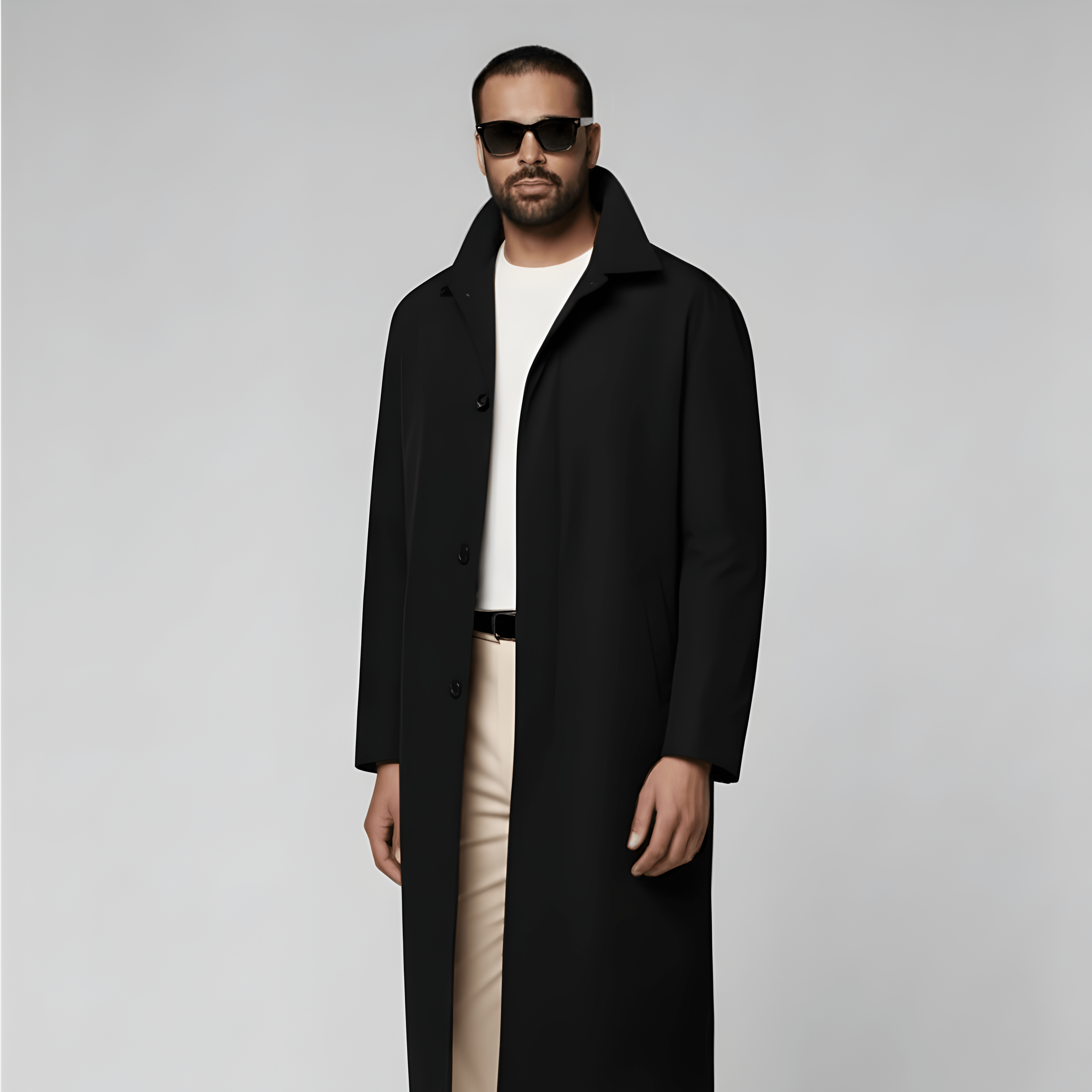 Black Padded Overcoat