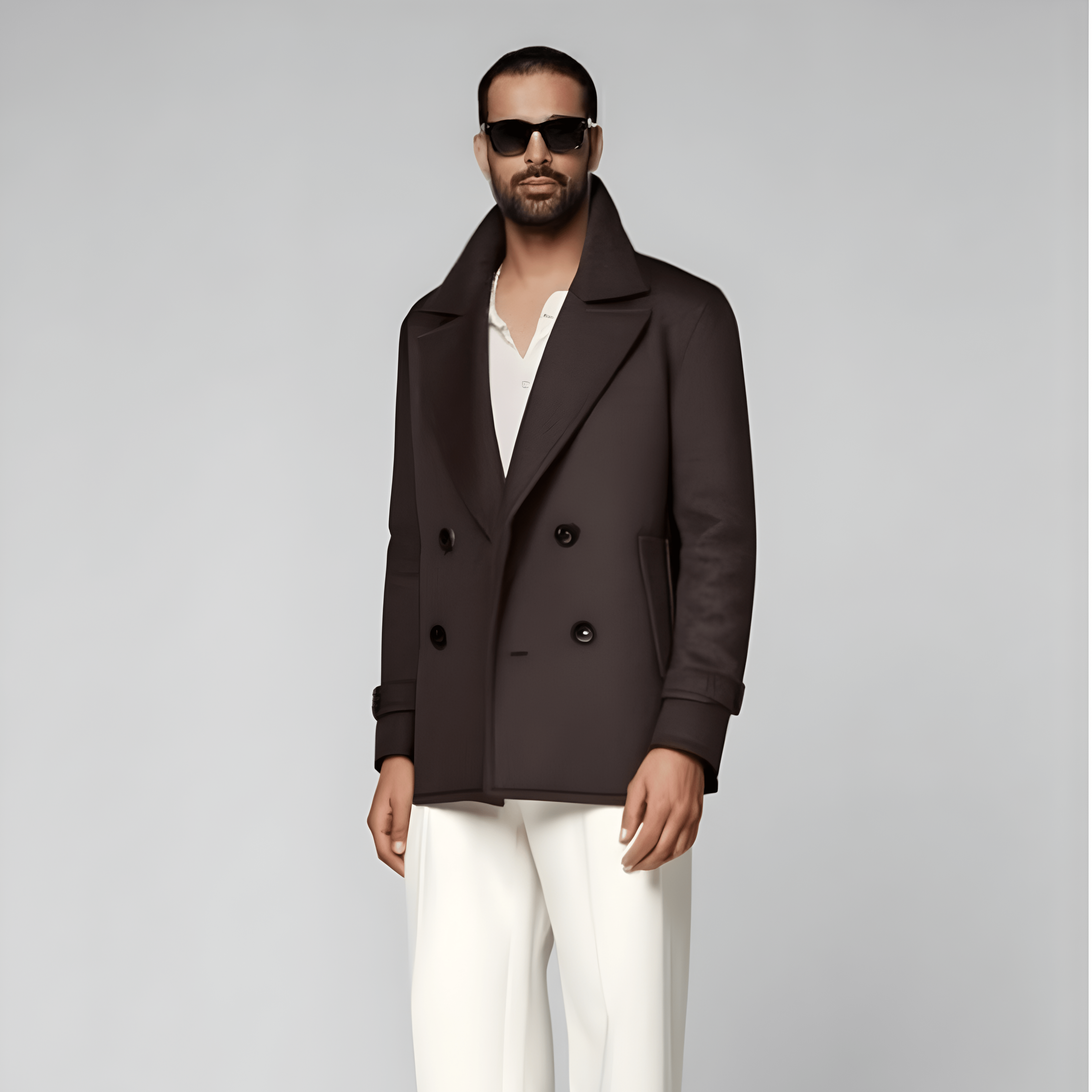 Dark Brown Peacoat