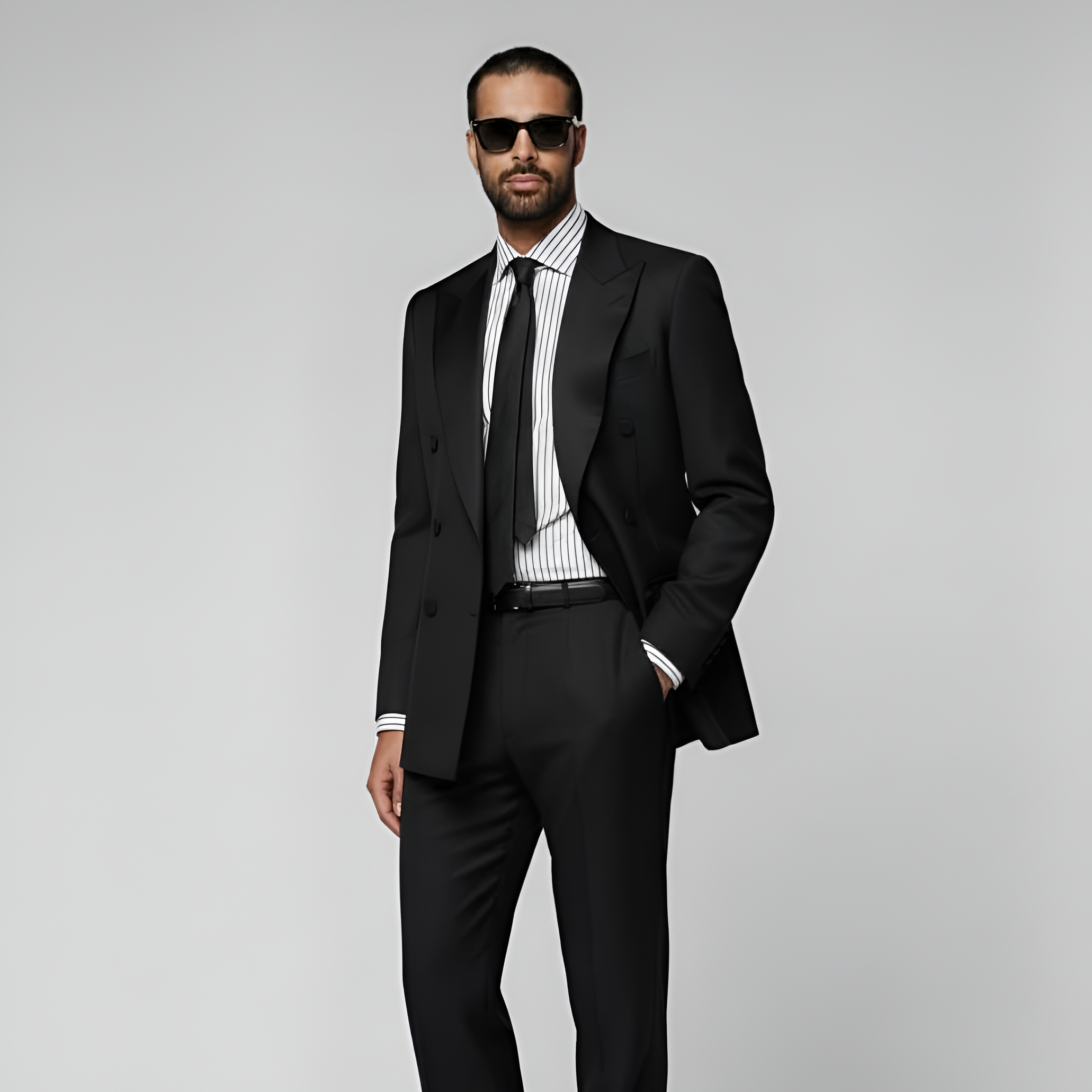 Black Relaxed Fit Roma Suit