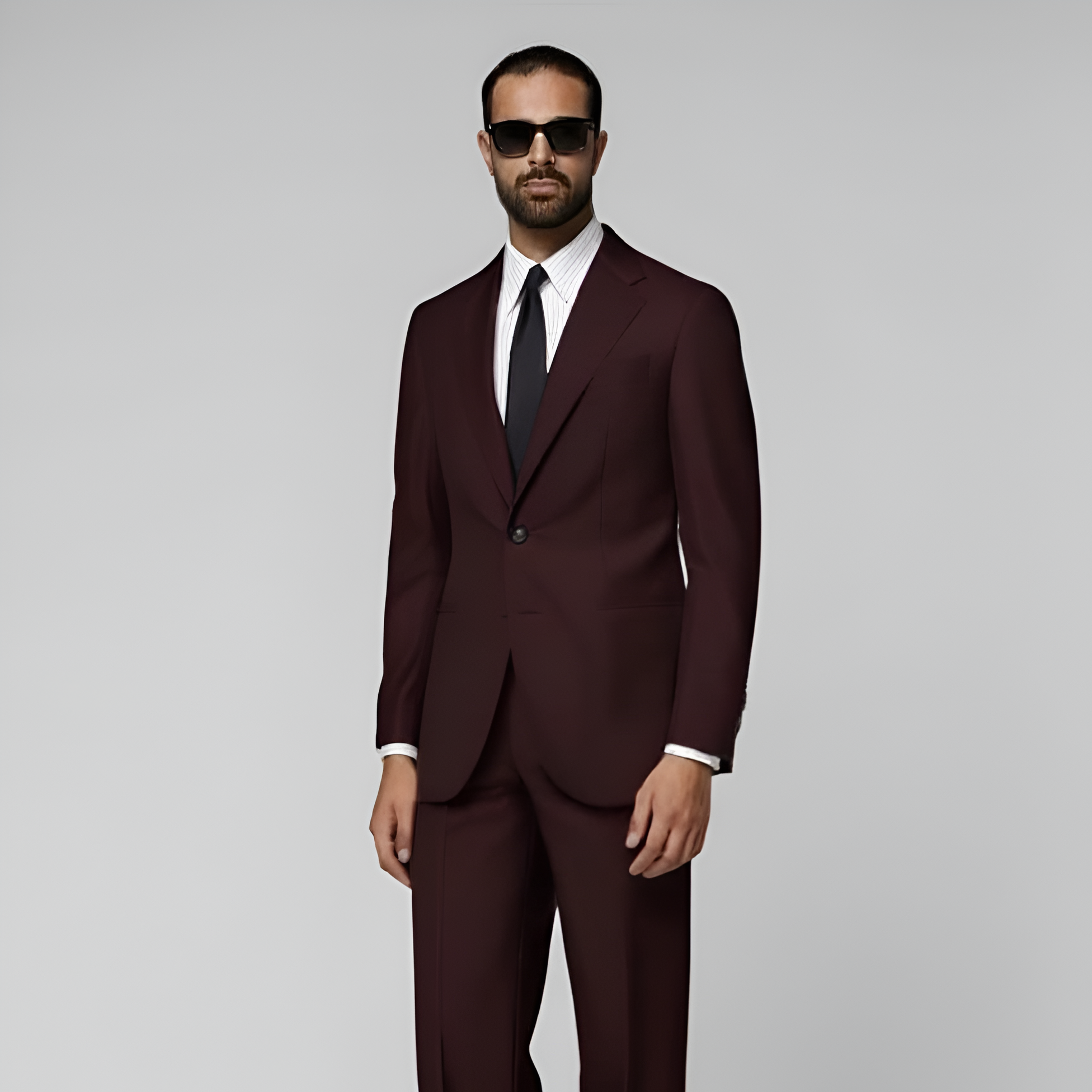 Burgundy Tailored Fit Havana Suit