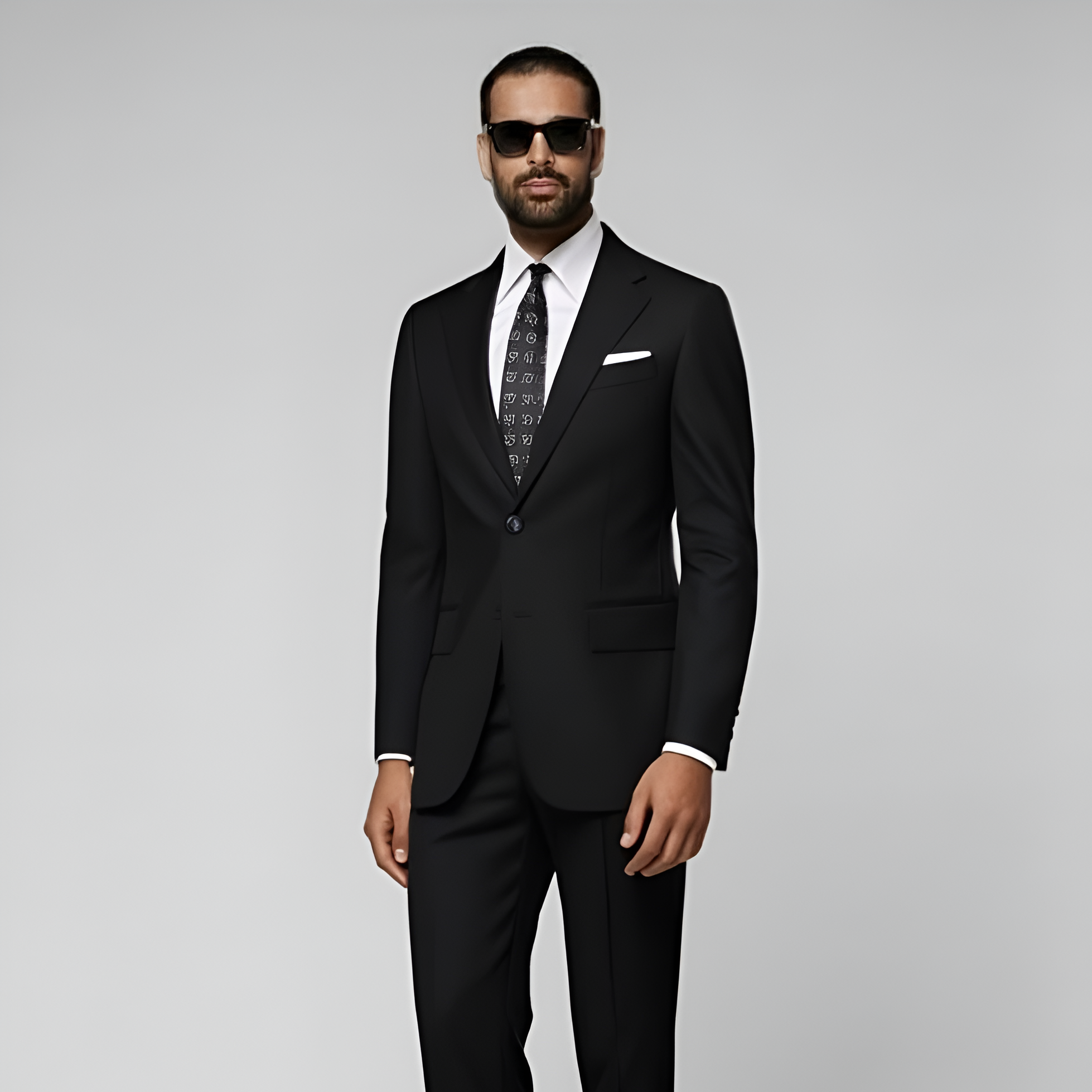 Black Relaxed Fit Roma Suit