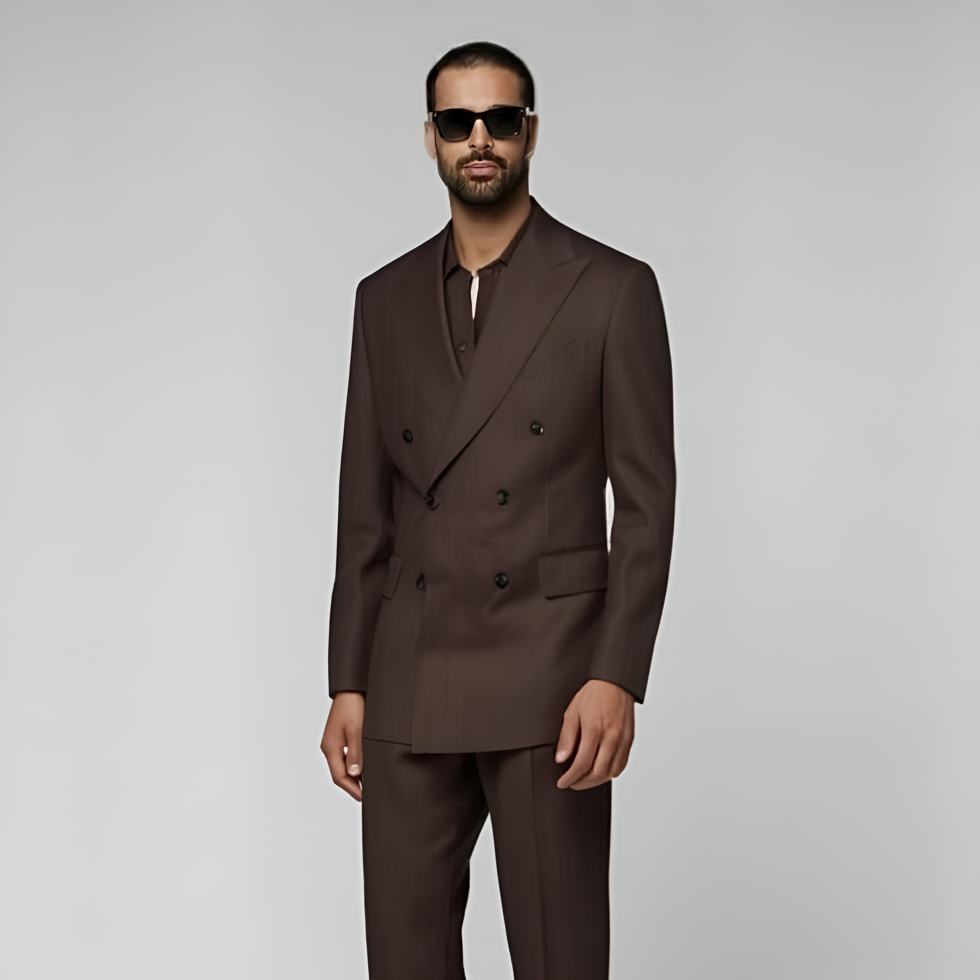 Mid Brown Tailored Fit Milano Suit