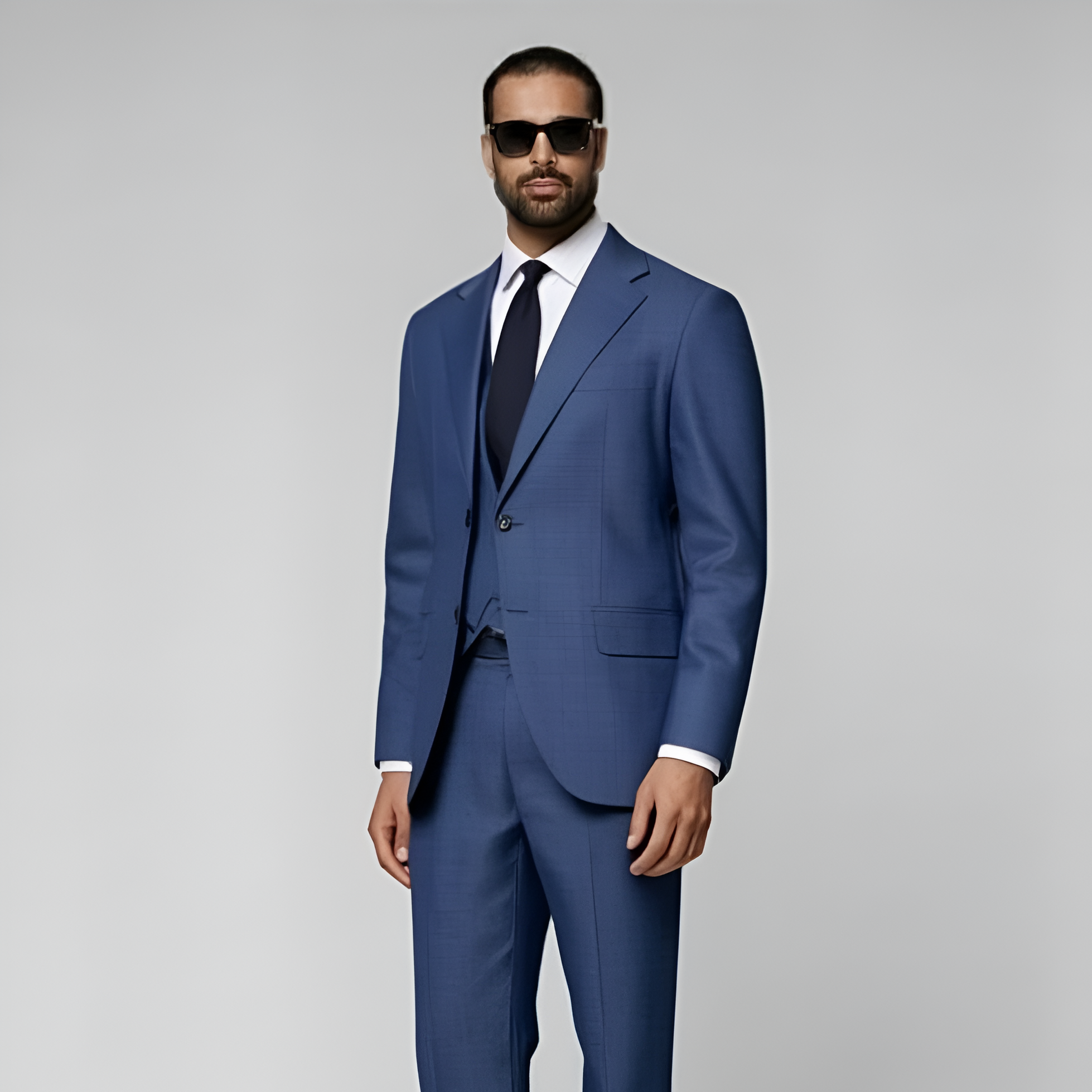 Mid Blue Perennial Tailored Fit Havana Suit