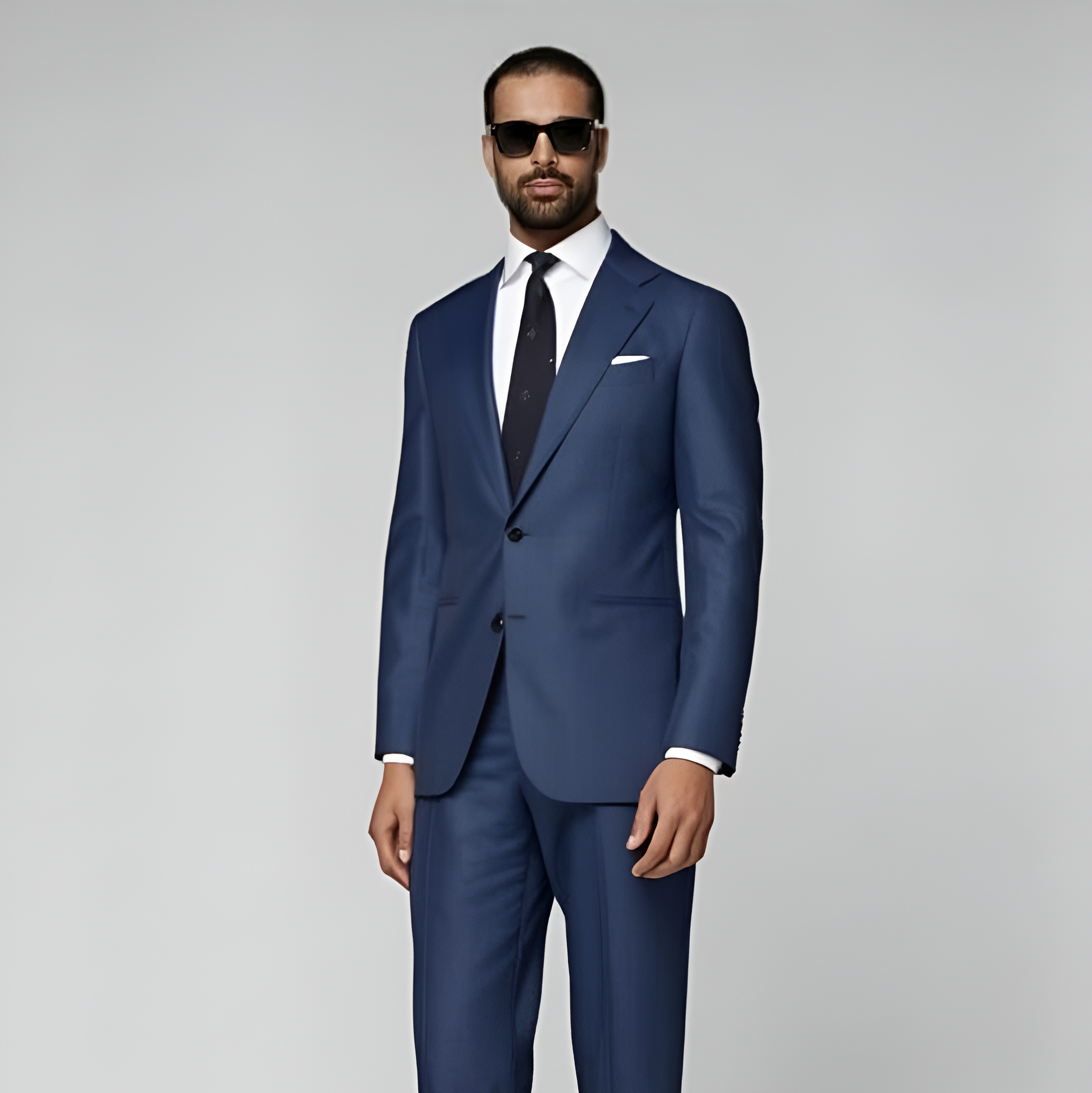 Mid Blue Perennial Tailored Fit Havana Suit