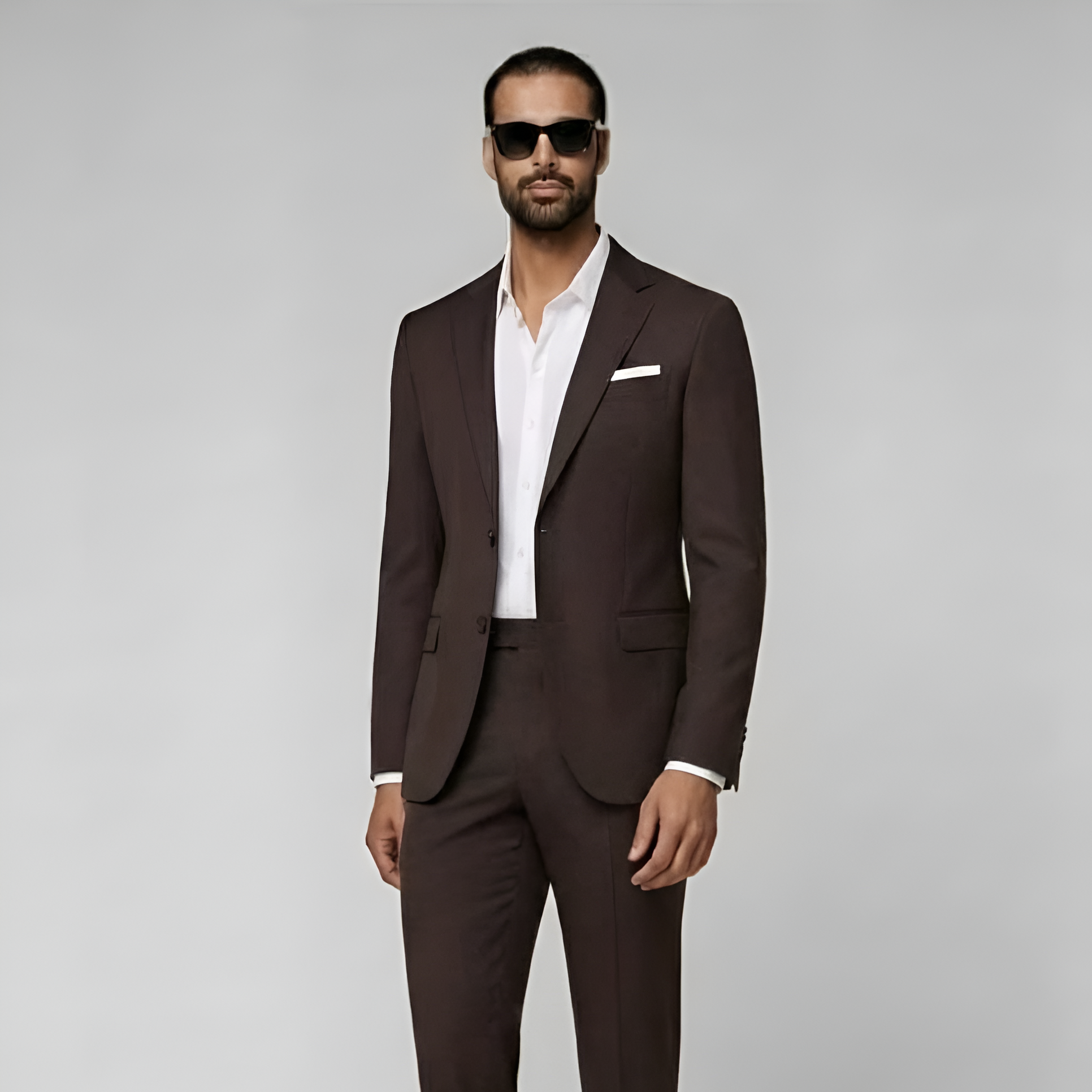 Dark Brown Tailored Fit Havana Suit
