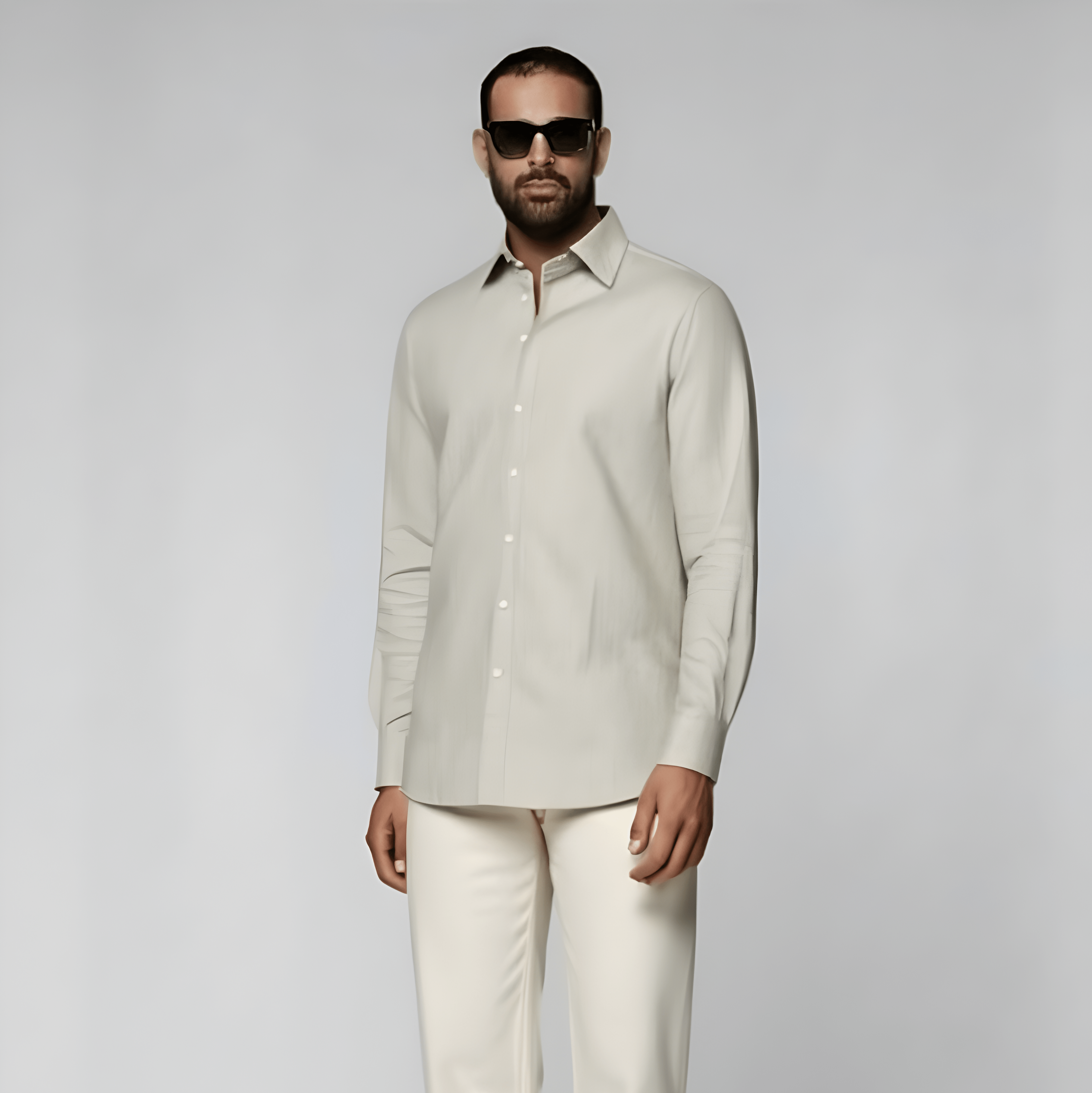 Light Green Cotton Flannel Shirt