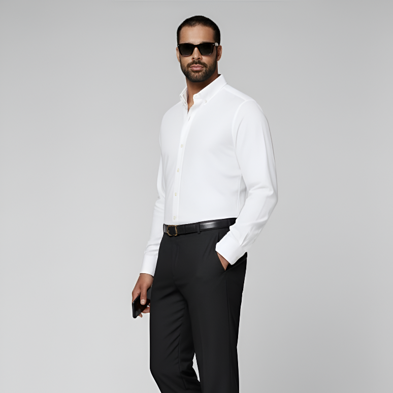 White Cutaway Collar Shirt