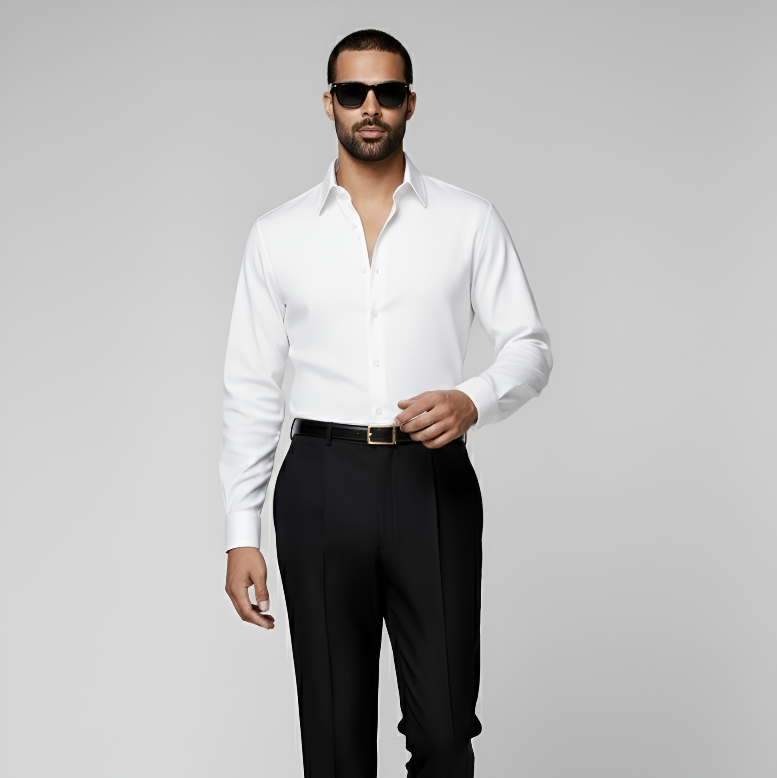 White Cutaway Collar Shirt