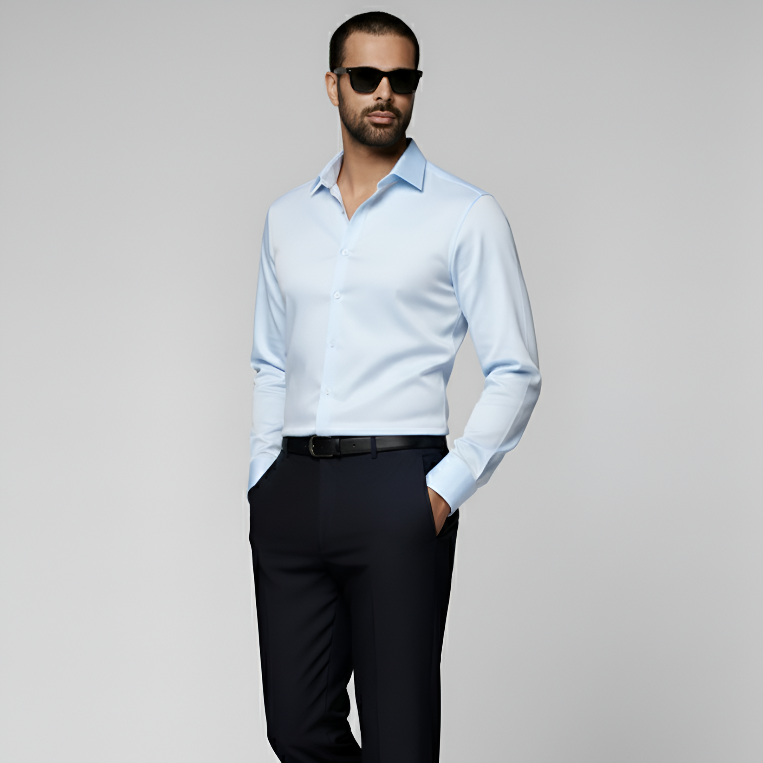 Light Blue Cutaway Collar Shirt