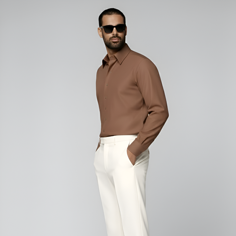 Mid Brown Lyocell Shirt