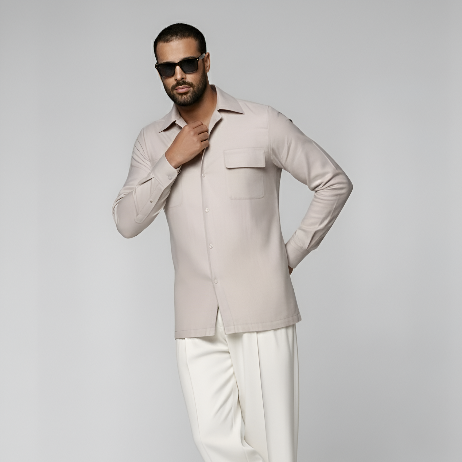 Sand Cotton Flannel Shirt