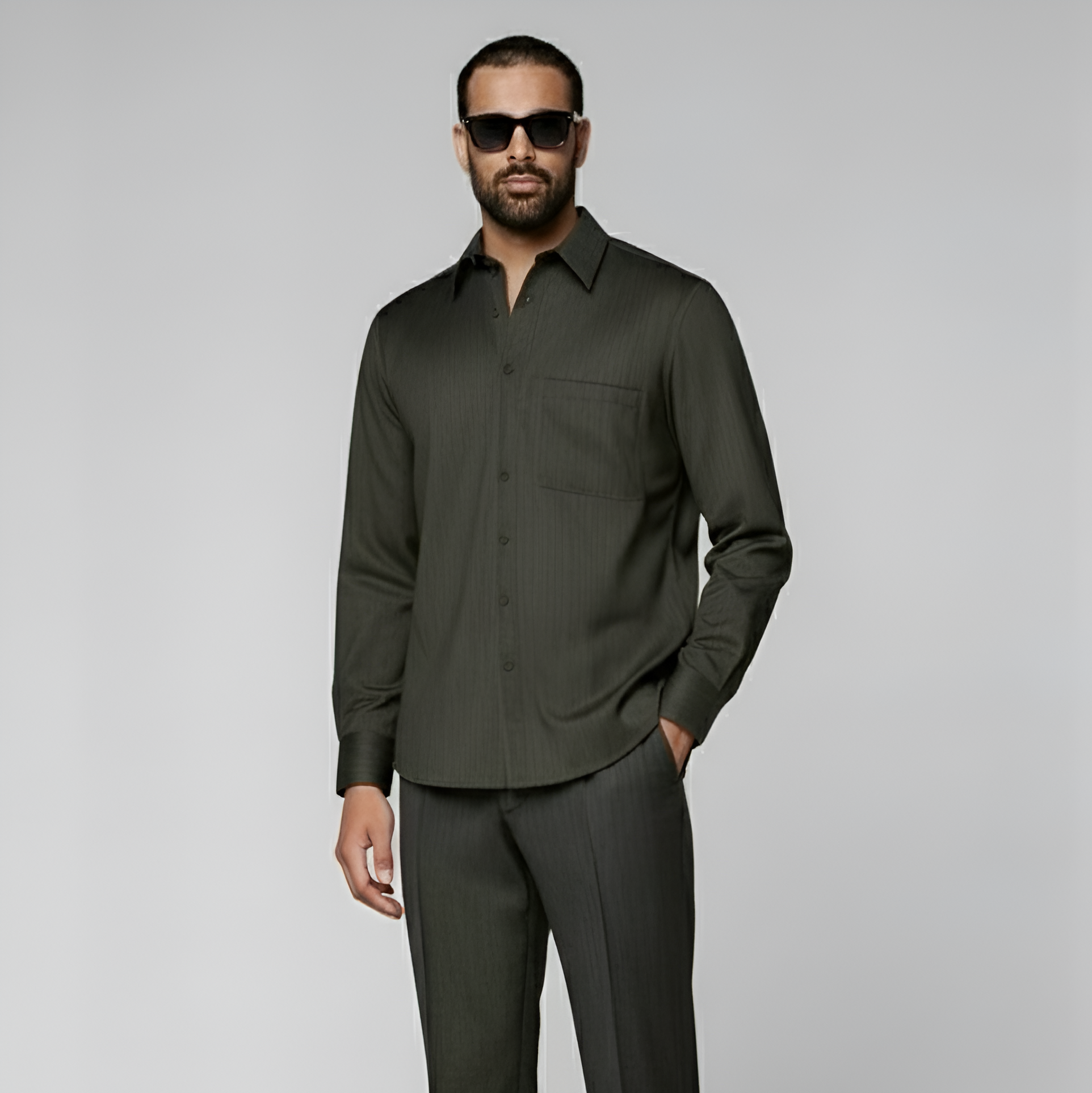 Green Wool Overshirt