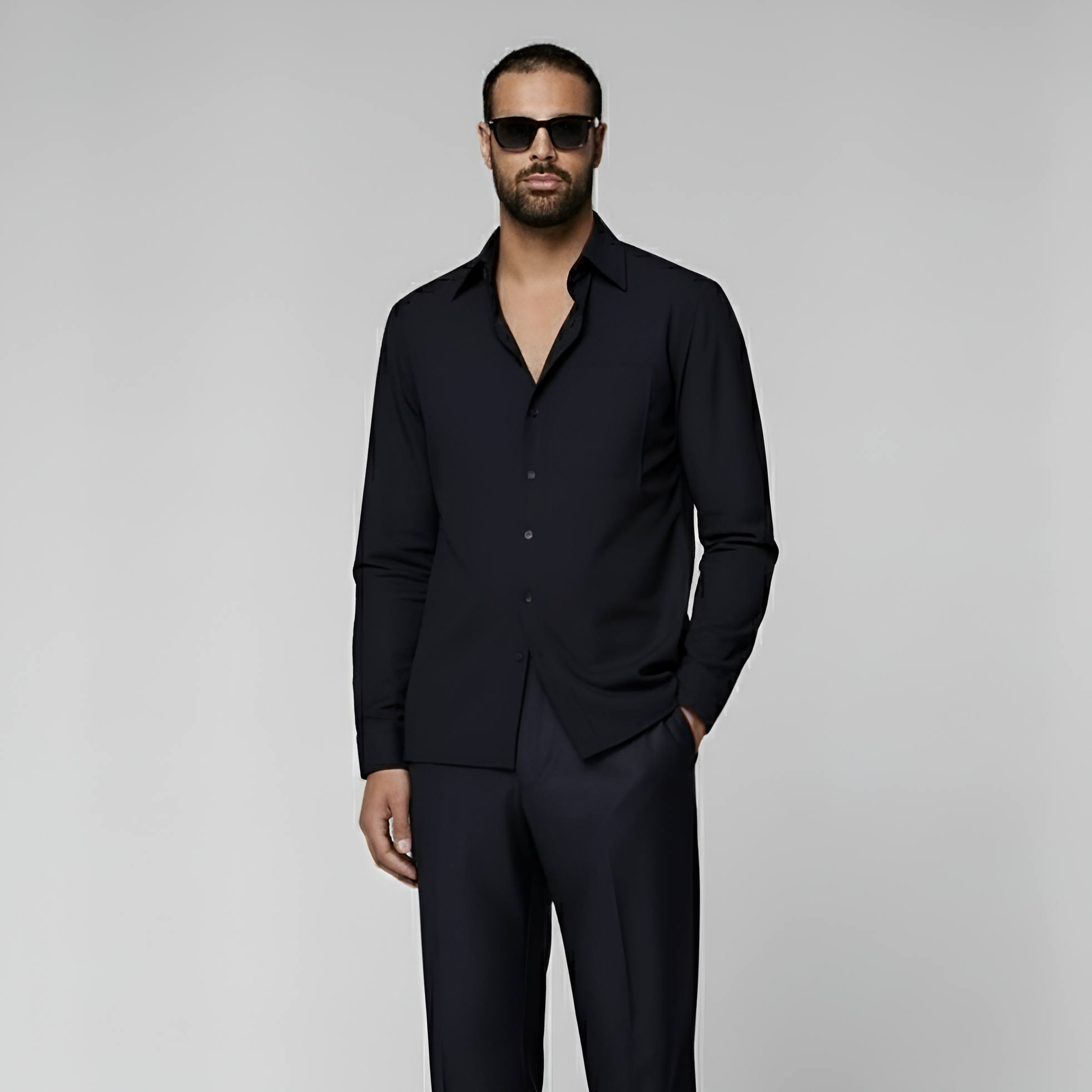 Navy Wool Shirt