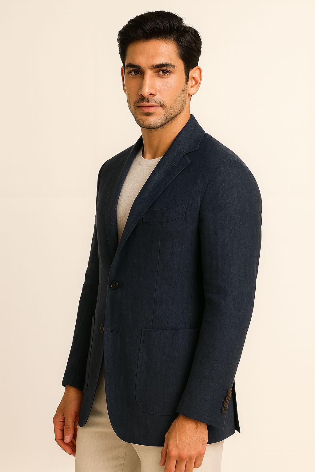 Blue Linen Blazer