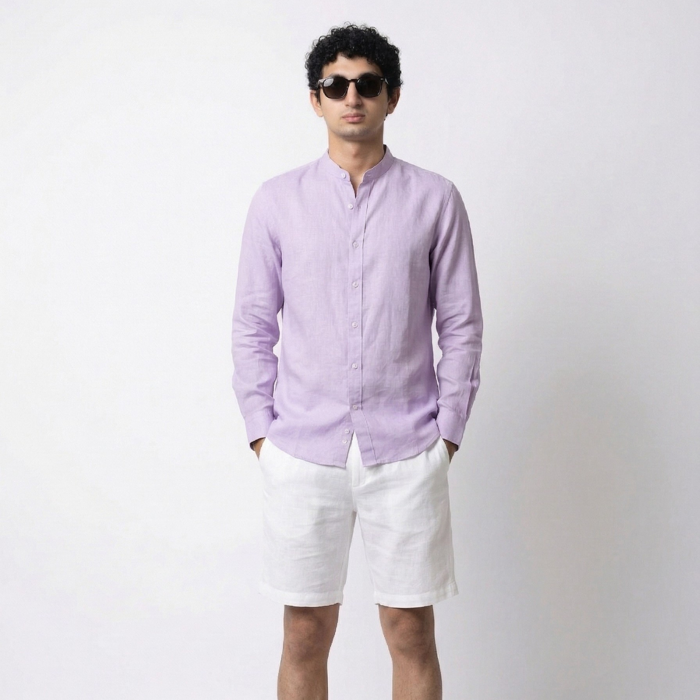 White Linen Shorts